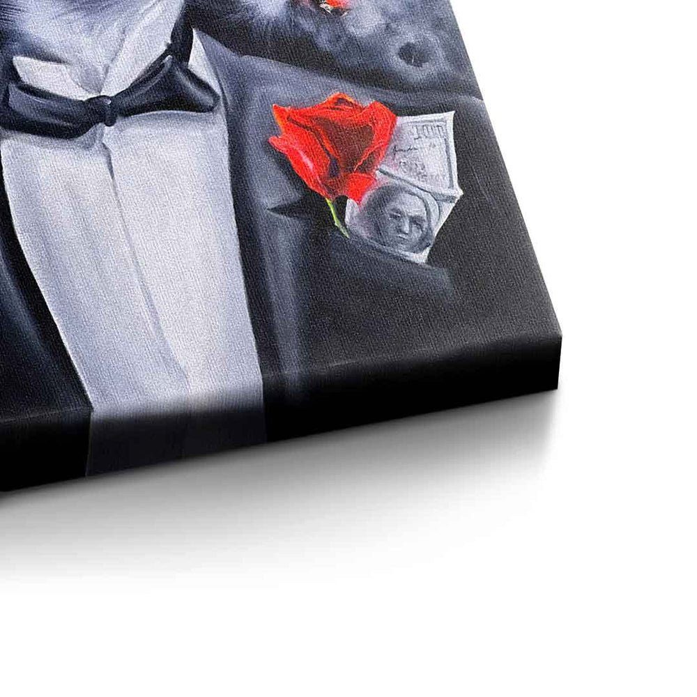 by - - Motivationsbild Art Leinwandbild, Rahmen Bond Premium schwarzer designed Gentleman DOTCOMCANVAS® Viqa