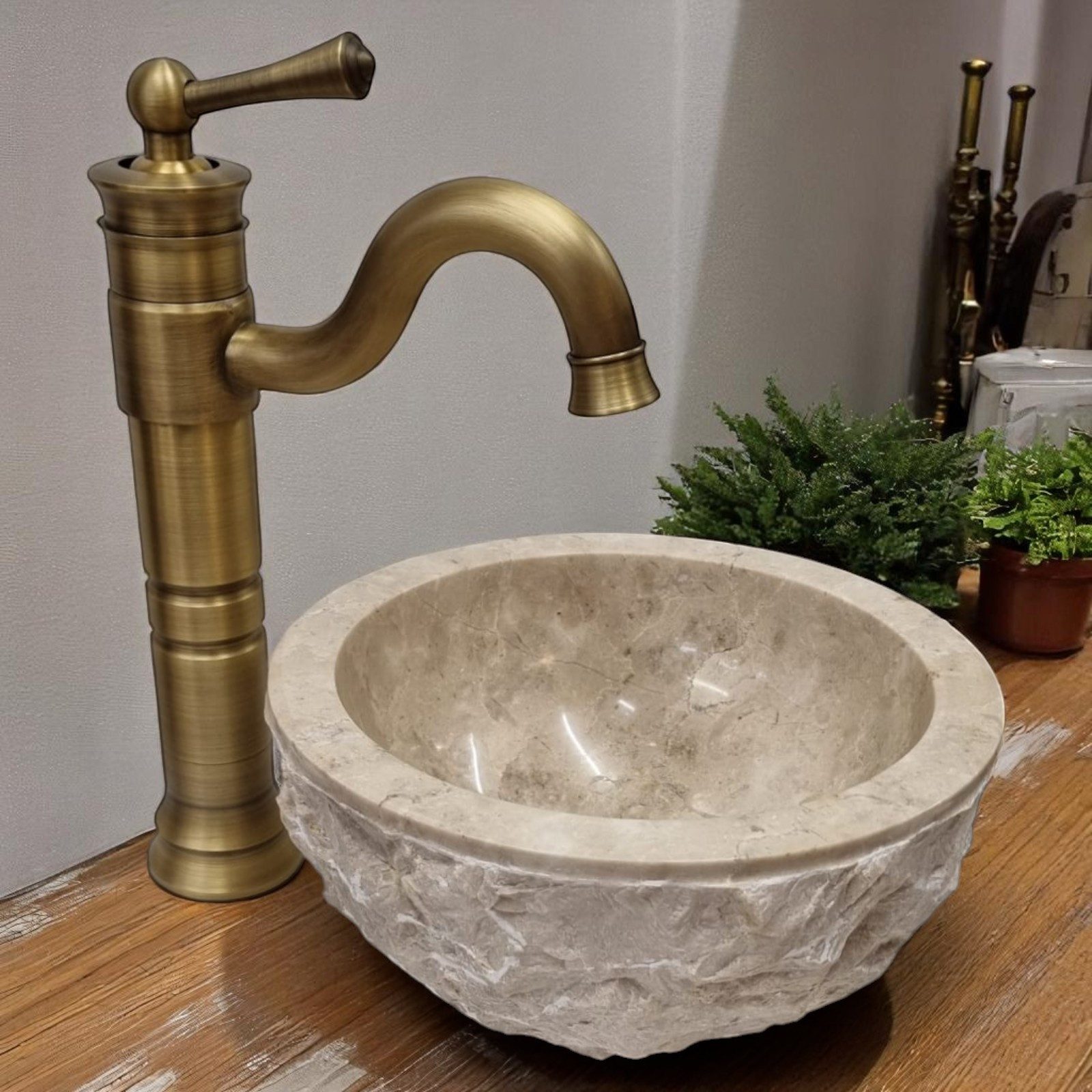Kinaree Waschbecken Badezimmer Handwaschbecken Marmor natur, günstig online kaufen