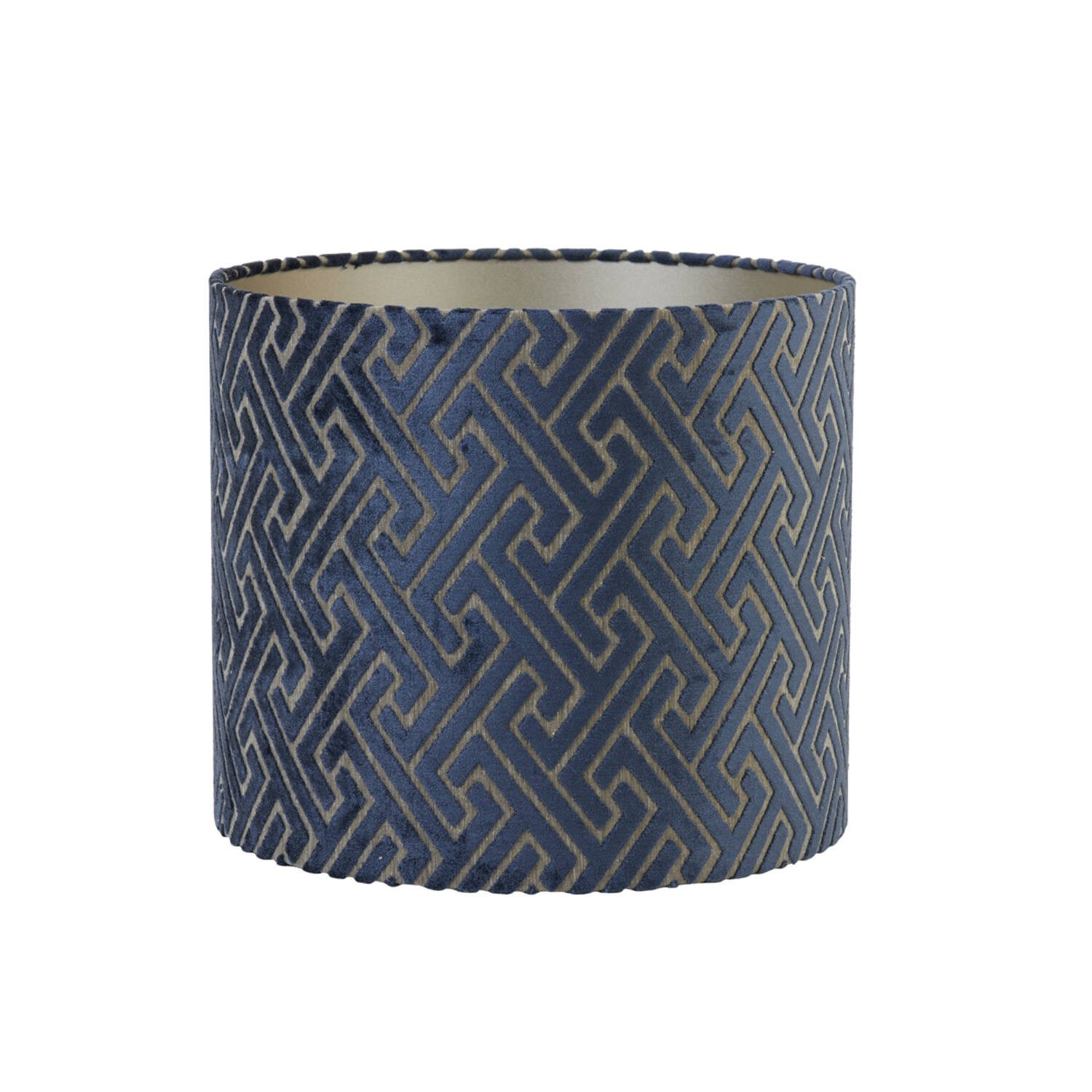 Light & Living Lampenschirm Lampenschirm Zylinder MAZE von Light & Living dunkelblau-taupe Ø35x30