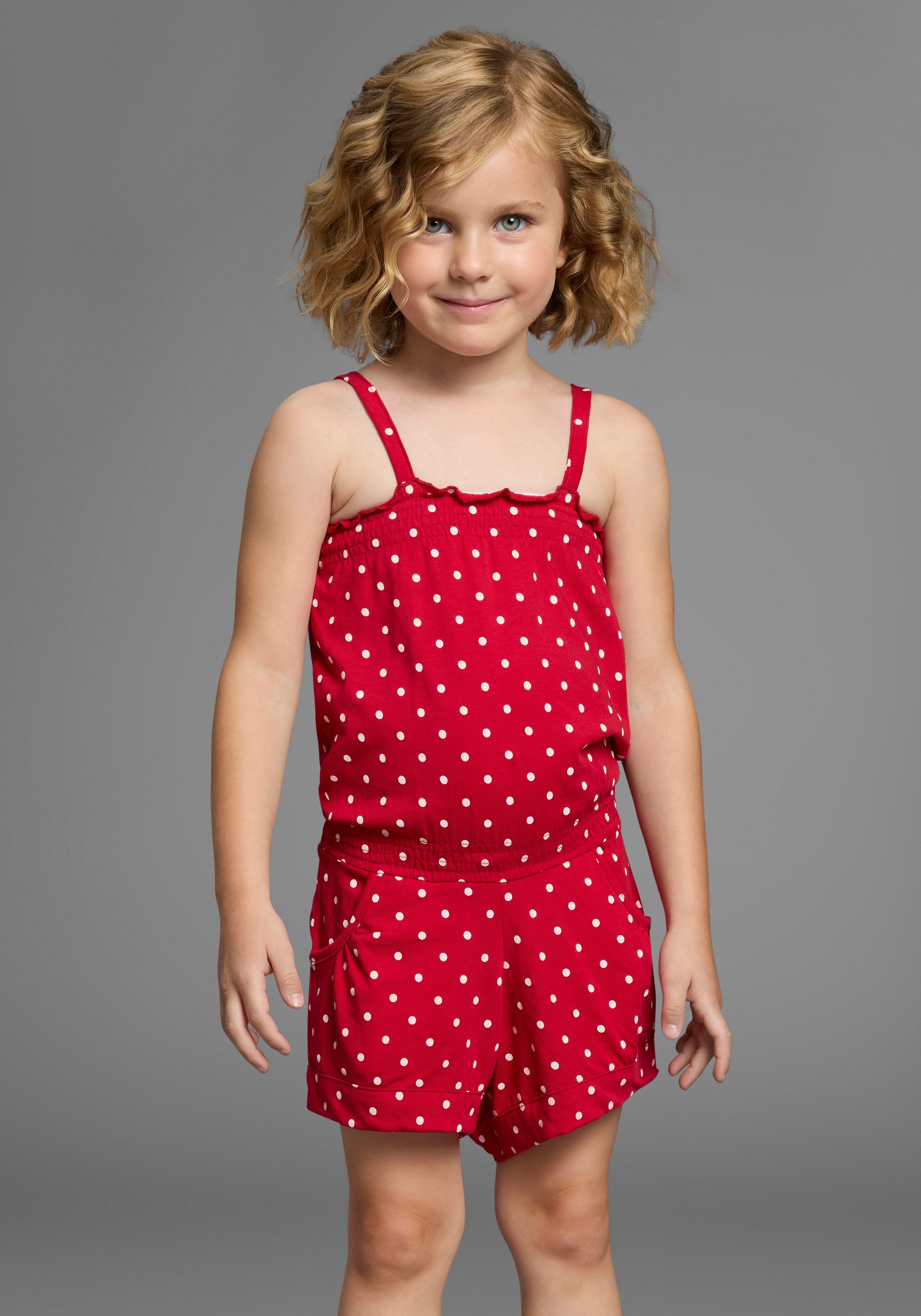KIDSWORLD Kurzoverall für kleine Mädchen niedlich gepunktet