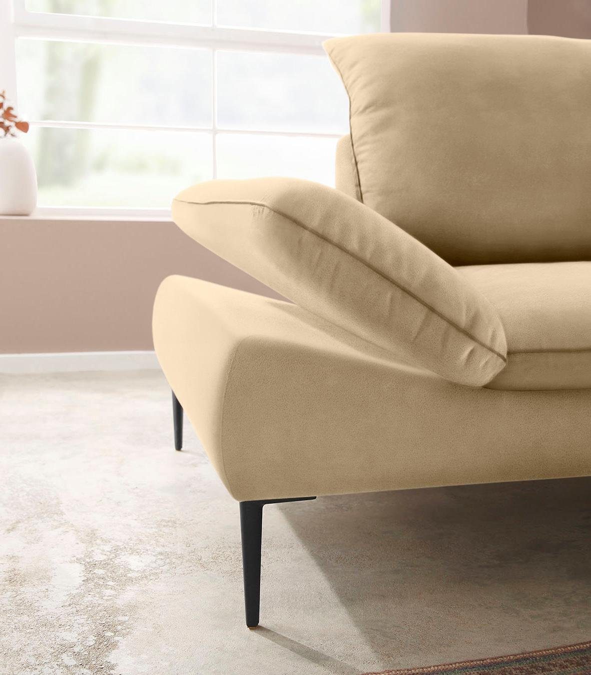 W.SCHILLIG Ecksofa enjoy&MORE, Designsofa, elegant und bequem, L-Form, Sitztiefenverstellung, Füße schwarz pulverbeschichtet, Breite 294 cm