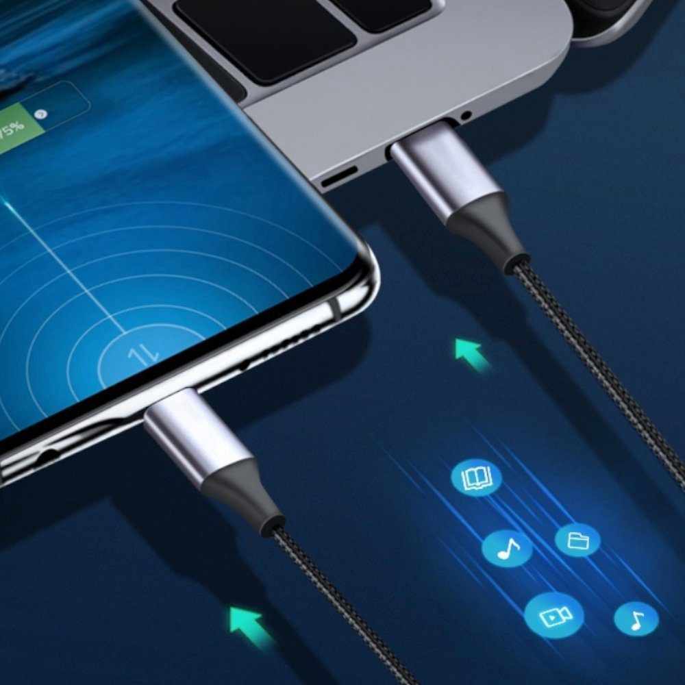 TradeNation USB C auf USB C Ladekabel 1m 2m Kabel Schnell 60W für Samsung Apple USB-Kabel, USB-C, USB-C (100 cm), 60W