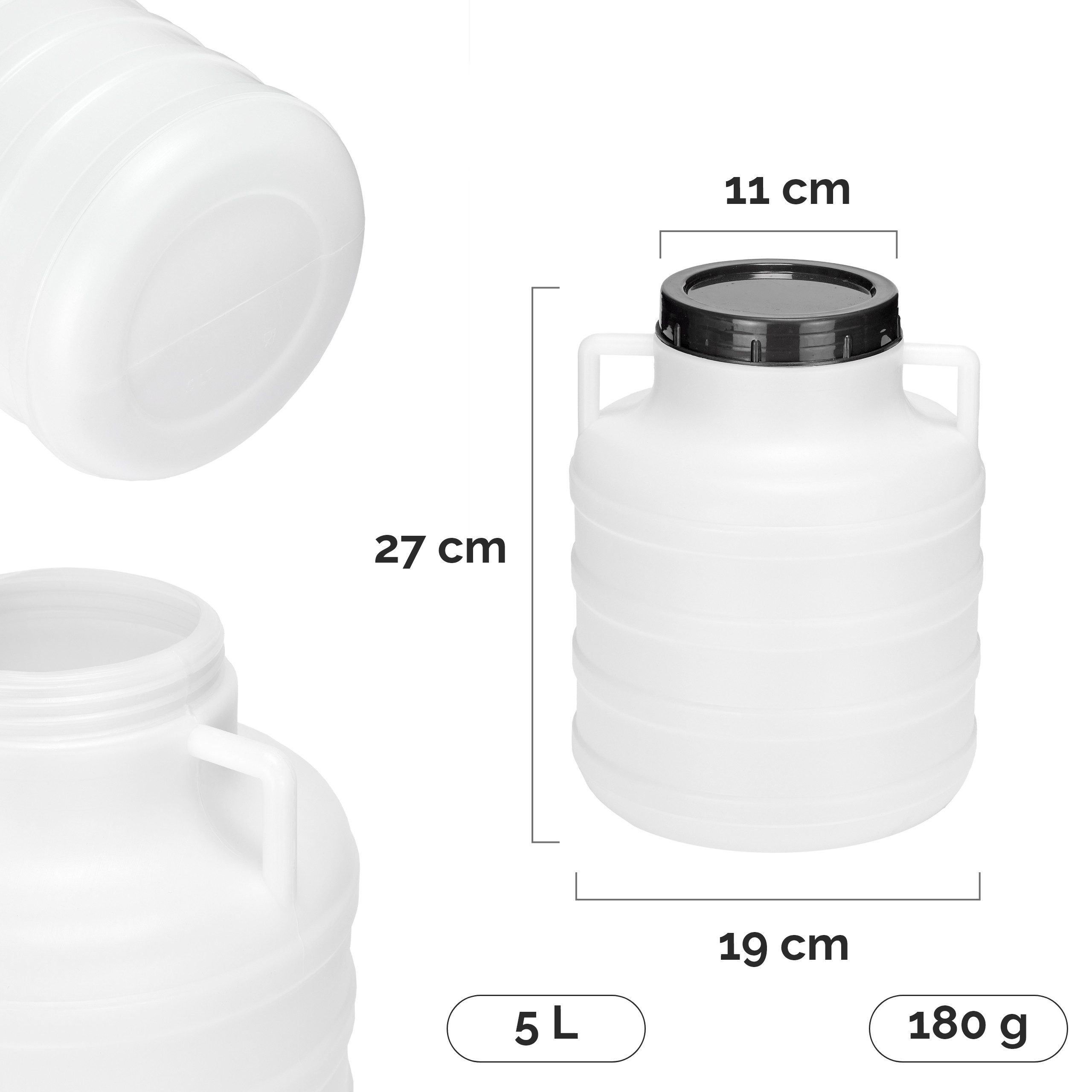 Garronda Regentonne Set 5 Liter Futtertonne BPA-frei Universalfass Fass GD-0125, 5 l, (2-tlg), BPA-Frei – Bild 3 von 5