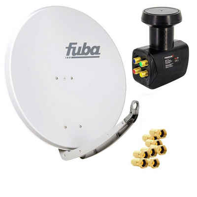 fuba »Sat-Anlage DAA 850 W Satellitenschüssel Weiß 85x85cm PremiumX Quad LNB für 4 Teilnehmer 8x F-Stecker Komplett Set« SAT-Antenne