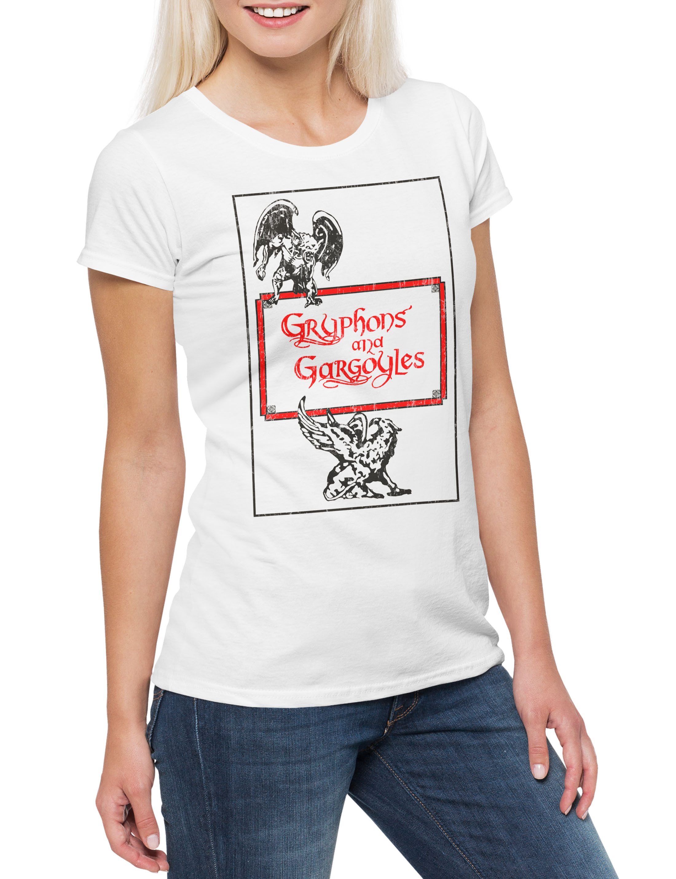 Urban Backwoods Print-Shirt Gryphons And Gargoyles Damen T-Shirt Spiel Game Riverdale Brettspiel (1-tlg) TV Dungeons Series Dragons