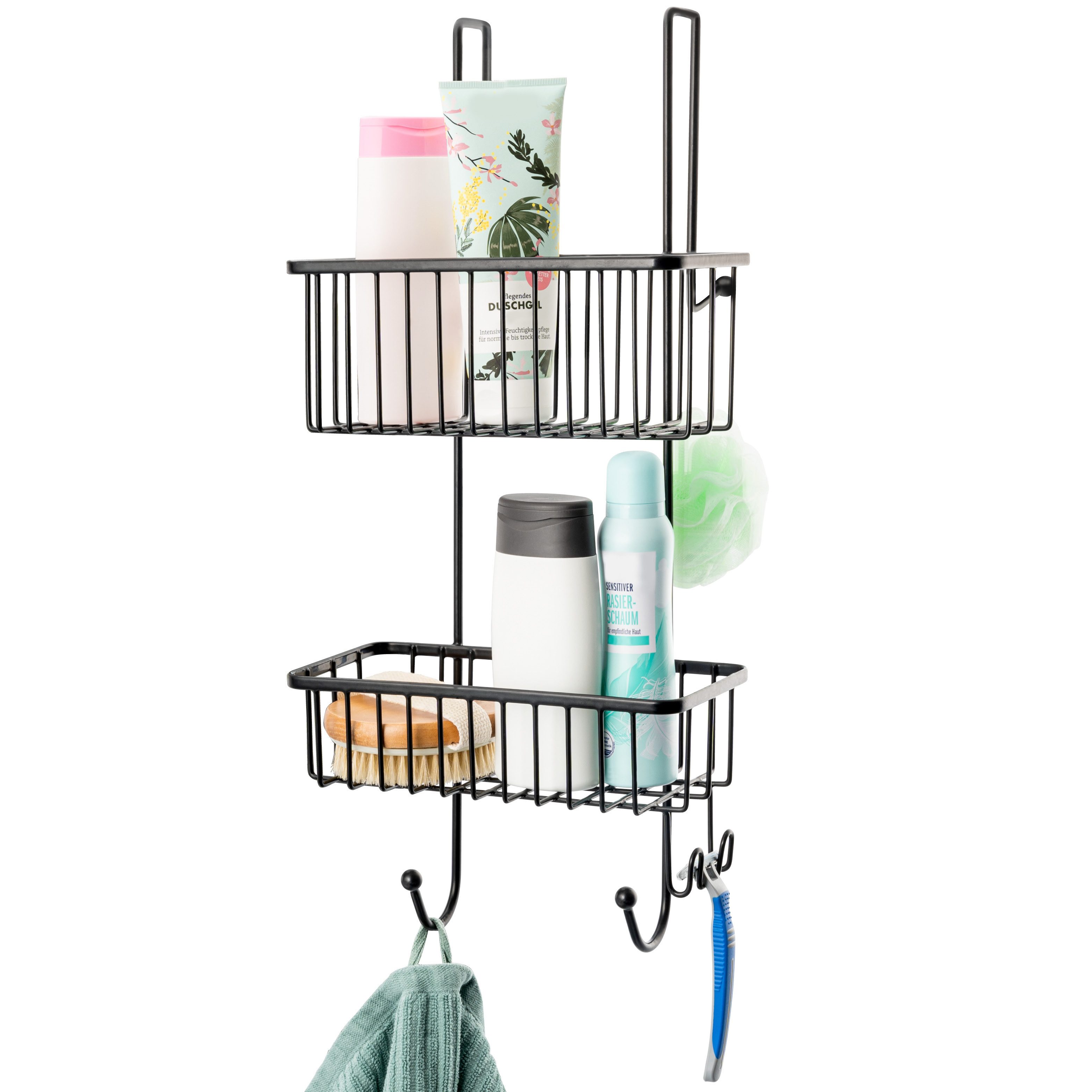 bremermann Duschregal zum Einhängen, 2 Körbe in schwarz günstig online kaufen