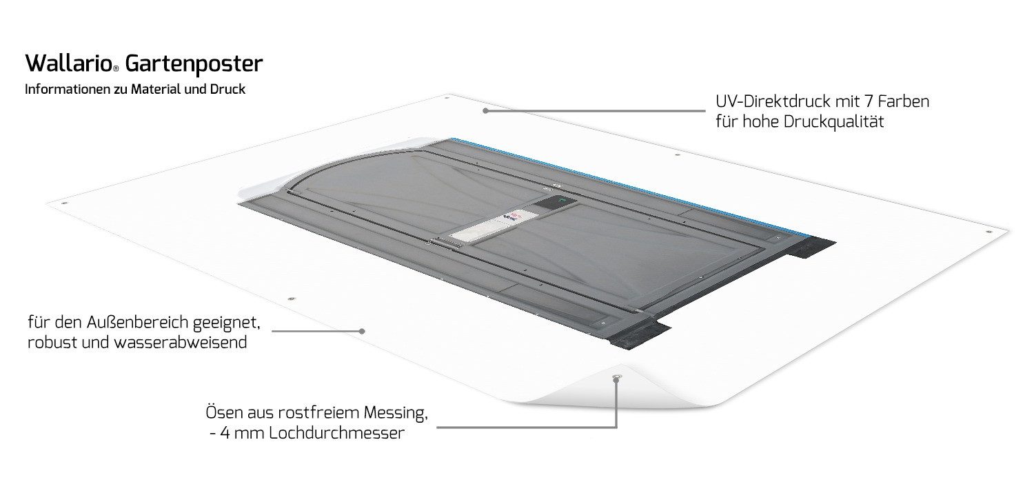 Wallario Sichtschutzzaunmatten Tragbares Klo - Toilette in schickem grau
