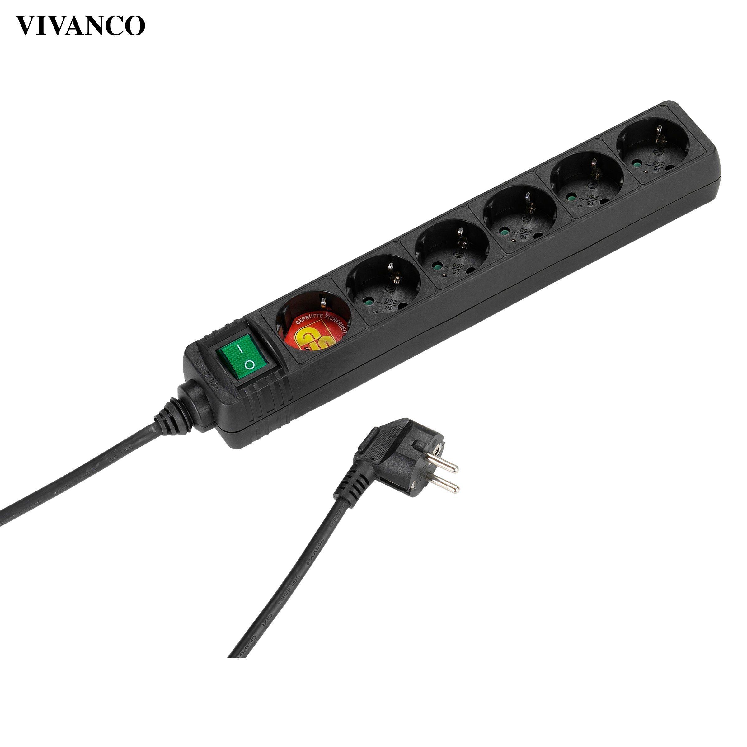 Vivanco Schalter, Berührungsschutz Mit Mehrfachsteckdose,