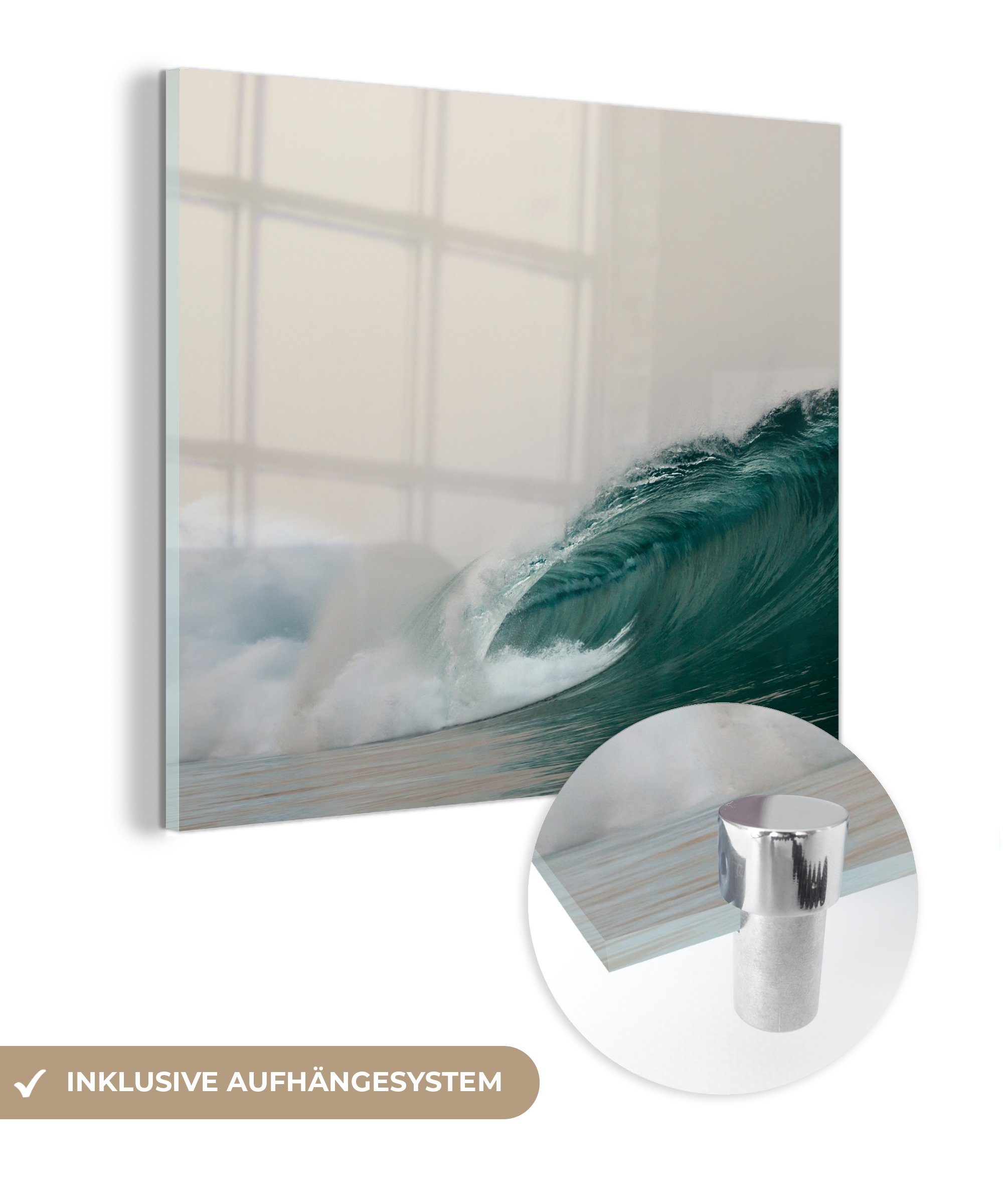 MuchoWow Acrylglasbild Meer - Golf - Schaum, (1 St), Glasbilder - Bilder auf Glas Wandbild - Foto auf Glas - Wanddekoration
