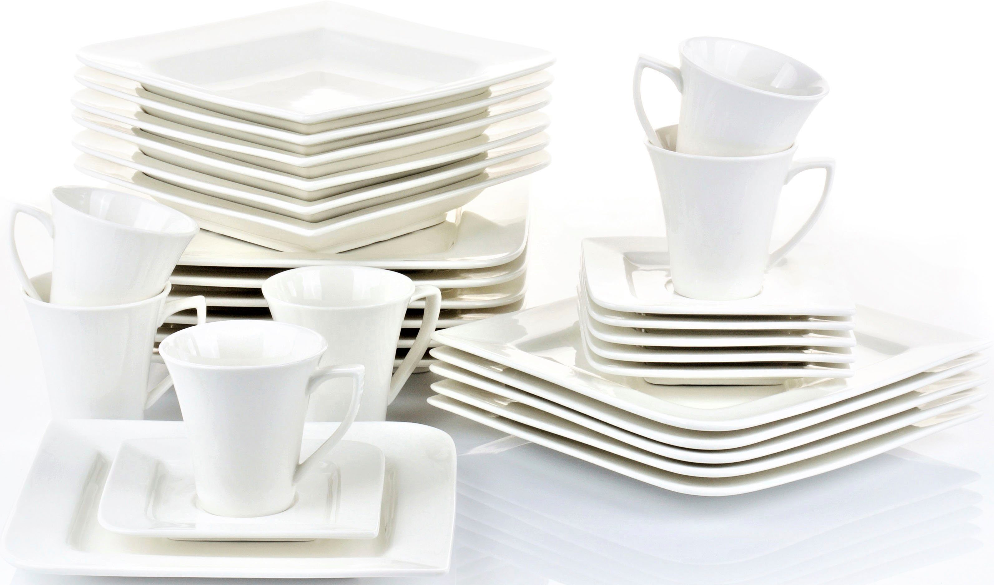 Retsch Arzberg Kombiservice Geschirr-Set, Service Fantastic (30-tlg), 6 Personen, Fine China-Porzellan, 30 Teile, für 6 Personen