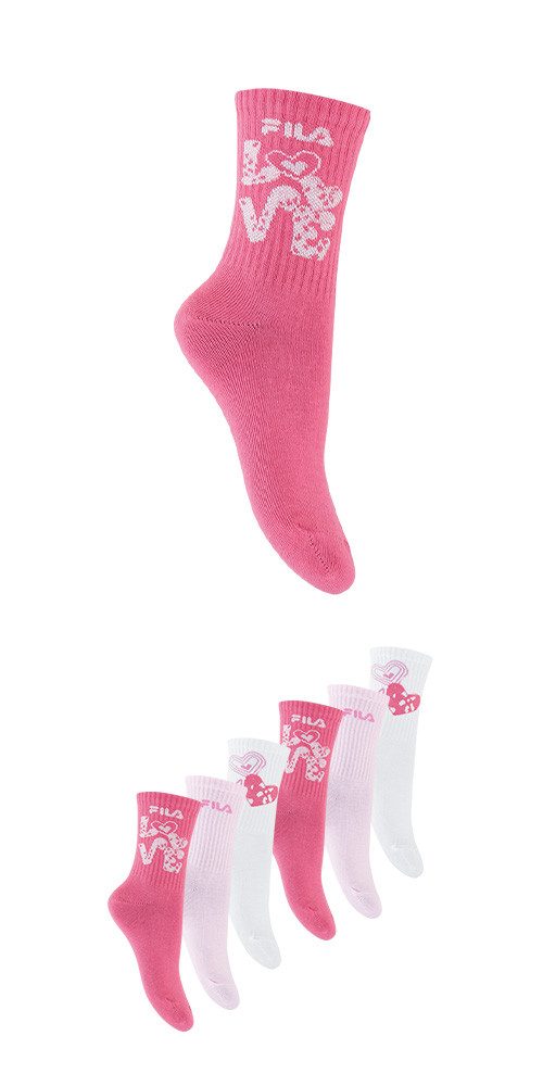Fila Socken (6 Paar) mit breitem Rippenbündchen, Cotton-Mix, Love-Design