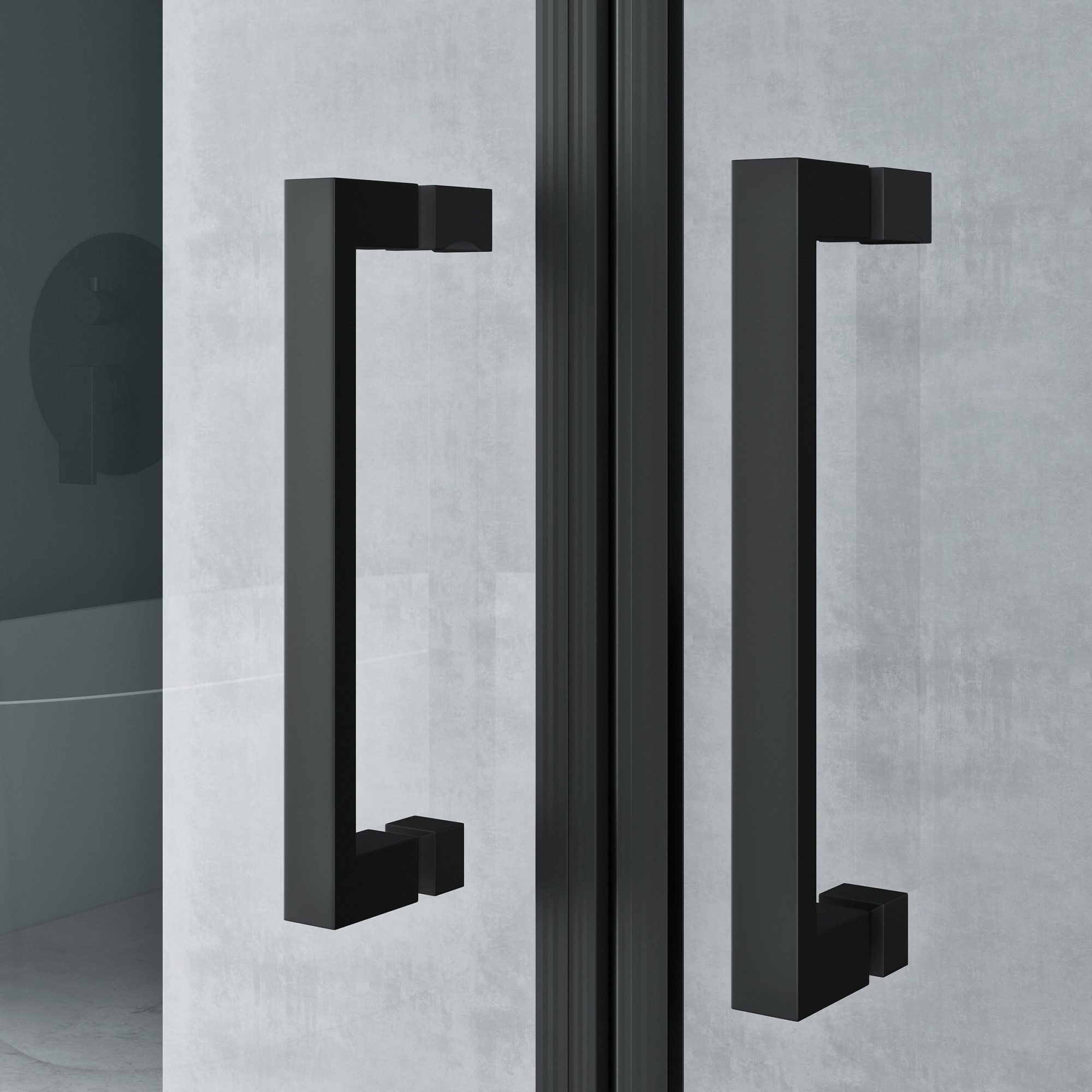 Mai & Mai Grossraumdusche Duschkabine U-Form Duschabtrennung ESG-Sicherheitsglas Rav66UK, BxT: 90x80 cm – Bild 5 von 5