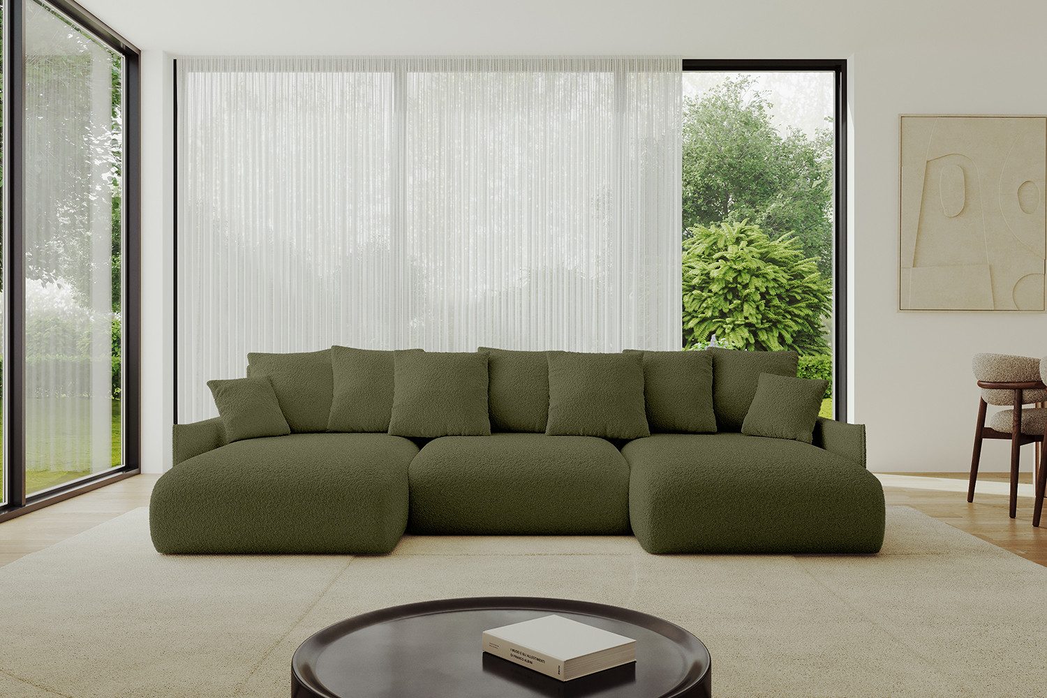 ALTDECOR Wohnlandschaft ONESK-U-v1, Couch mit Schlaffunktion, Wohnzimmer - Ecksofa, Corner Sofa Bett Eckcouch Couch U-Form Schlafcouch Ausziehbar