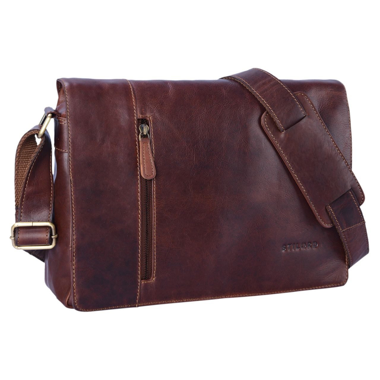 Schultertasche "Till" Leder Umhängetasche 13 Zoll