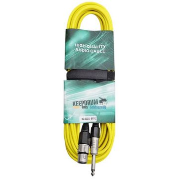 keepdrum MC003XJ 6m Mikrofonkabel Gelb Klinke-XLR Audio-Kabel, (600 cm)