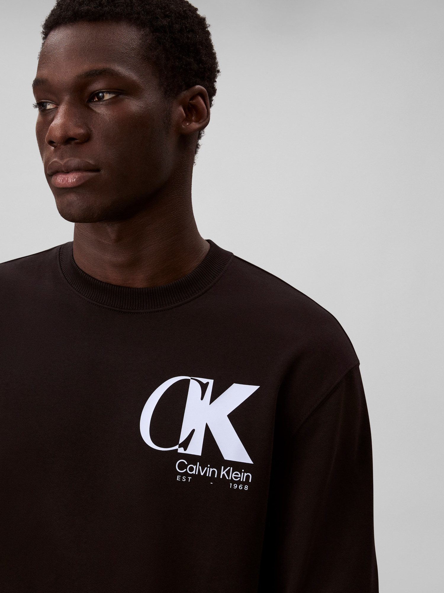 Calvin Klein Sweatshirt LS EU 350TERRY CK OVERLAP GRAPHI Rundhalsausschnitt, regular fit