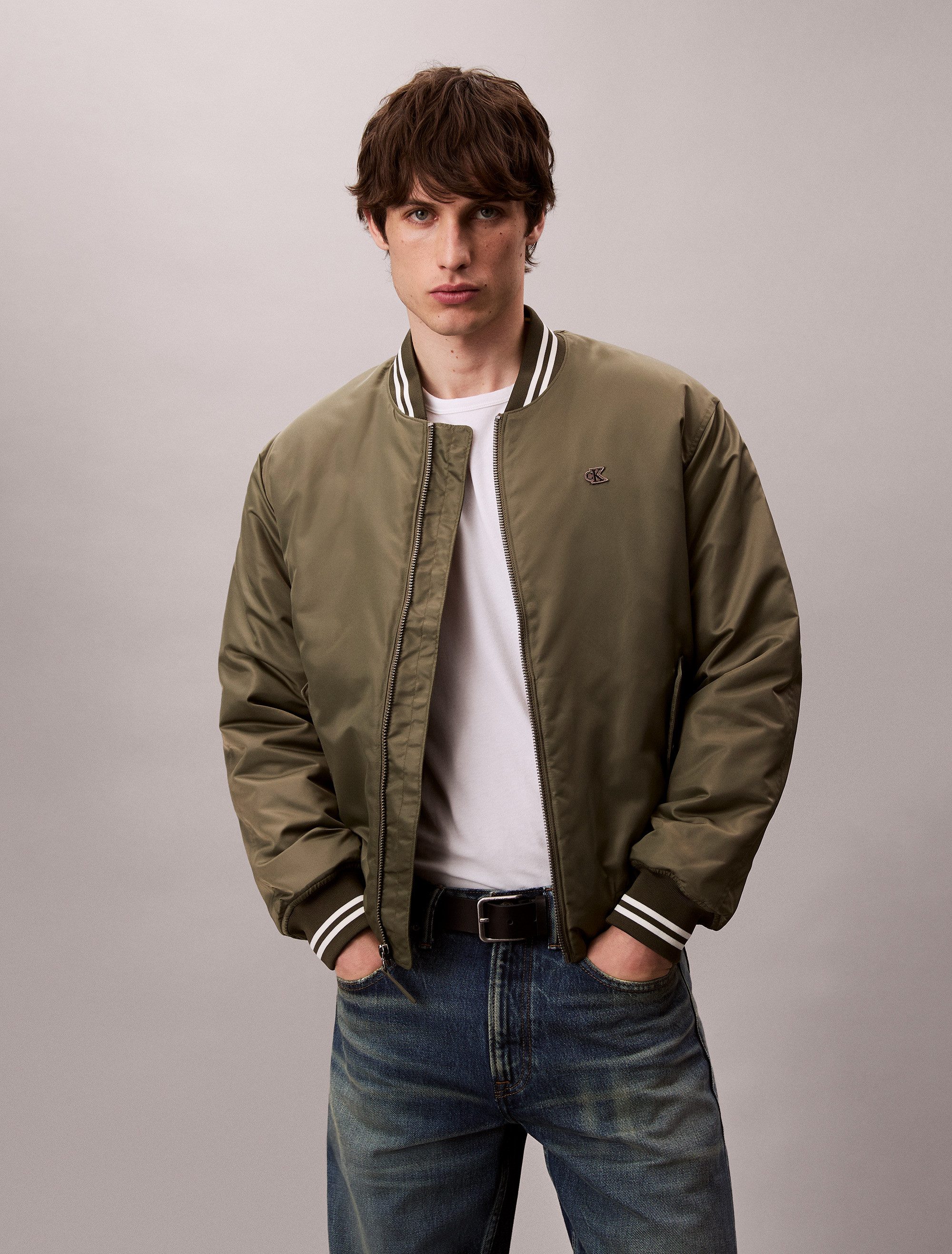 Calvin Klein Jeans Collegejacke LS JEANS TIPPED HERO BOMBER Mit Rundhalsausschnitt, regular fit