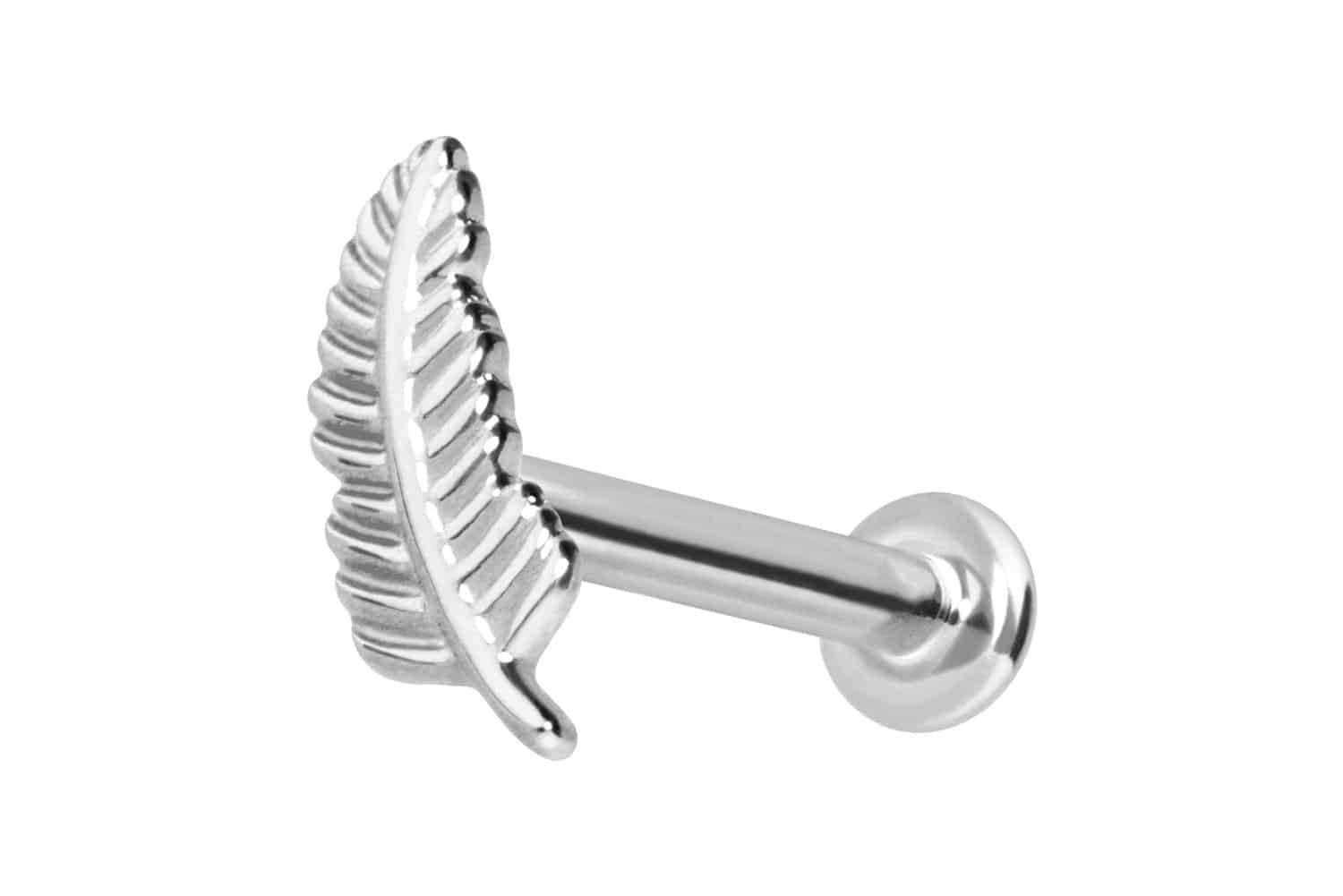 PIERCINGLINE Piercing-Set 14 Karat Gold Labret mit Push Fit FEDER (Labrets, 1-tlg)