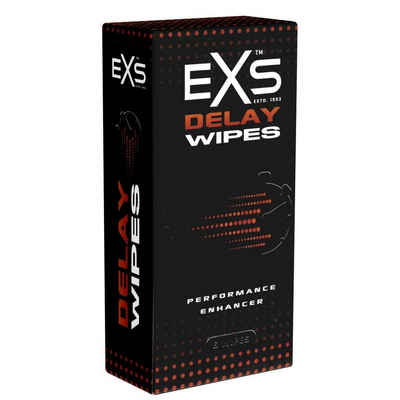 EXS Kondome Delay Wipes - Intim-Pflegetücher zur Aktverlängerung Packung mit, 6 St., Tücher gegen zu frühes Kommen, diskret gegen vorzeitigen Samenerguss