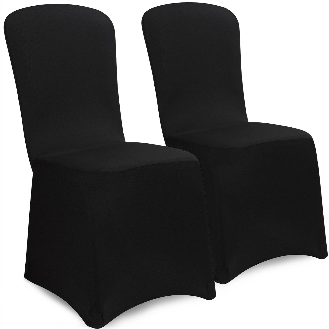 Detex Stuhlhusse, 2er Set Stretch Hussen für Stühle Stuhlüberzug ohne Armlehnen Schwarz