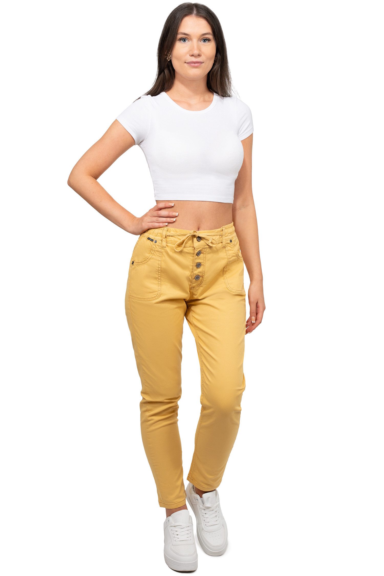Cipo & Baxx Stoffhose Damen Regular Fit Hose Mid Waist BA-WD508 für lässige Alltagslooks und Freizeit-Outfits
