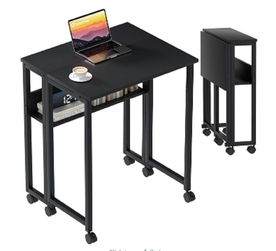 GarveeMore Schreibtisch Klappbarer mit Spanplattenplatte und Metallgestell, günstig online kaufen