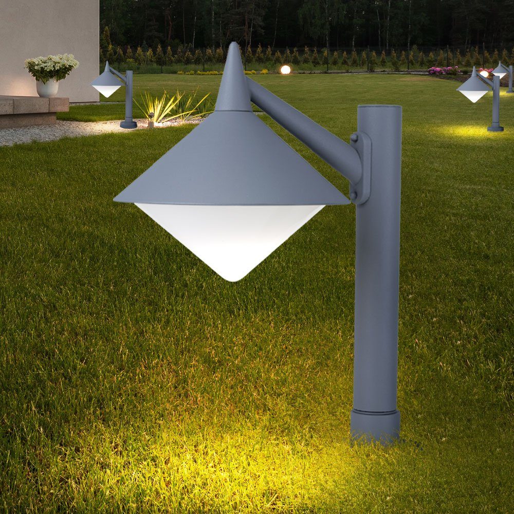 Außen-Stehlampe, Lampe Leuchtmittel Lampe Sockel inklusive, LED Stand Warmweiß, Steh Farbwechsel, Außen etc-shop Balkon Garten ALU