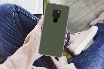 MuchoWow Handyhülle Grün - Einfarbig - Olivgrün, Handyhülle Huawei P40 Lite, Handy Case, Silikon, Bumper Case