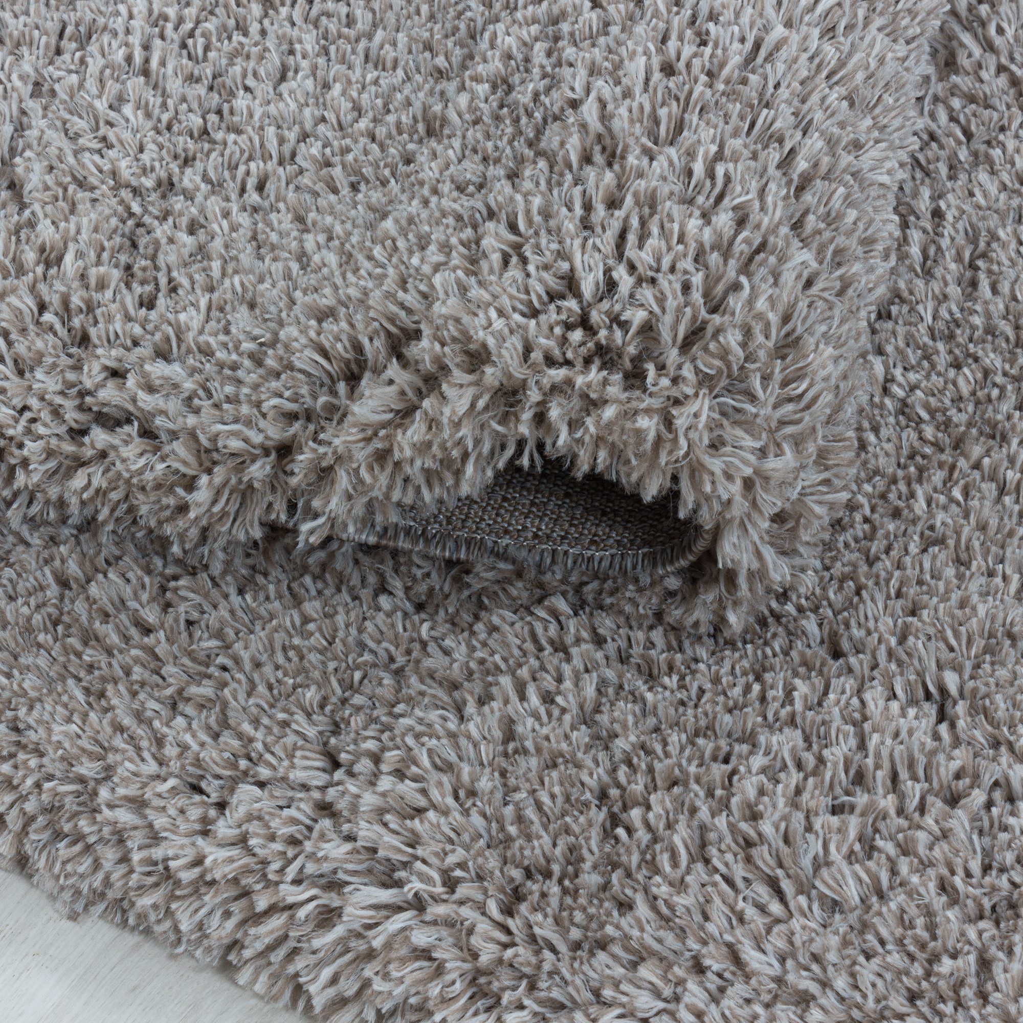KADIMA DESIGN Teppich SALZACH Shaggy Langflor Wohnzimmer Schlafzimmer Waschbar Esszimmer, Rechteckig, Höhe: 52 mm, Beige, 160x230 cm, Wohnzimmerteppich Strapazierfähig Waschbar