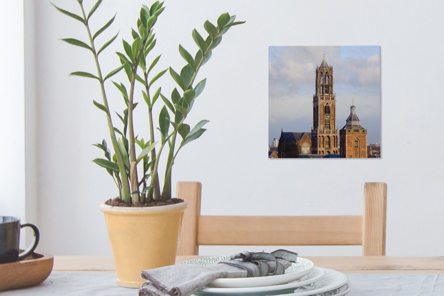Leinwand Domturm Bilder Niederlande Schlafzimmer für - St), - Leinwandbild Utrecht, (1 OneMillionCanvasses® Wohnzimmer