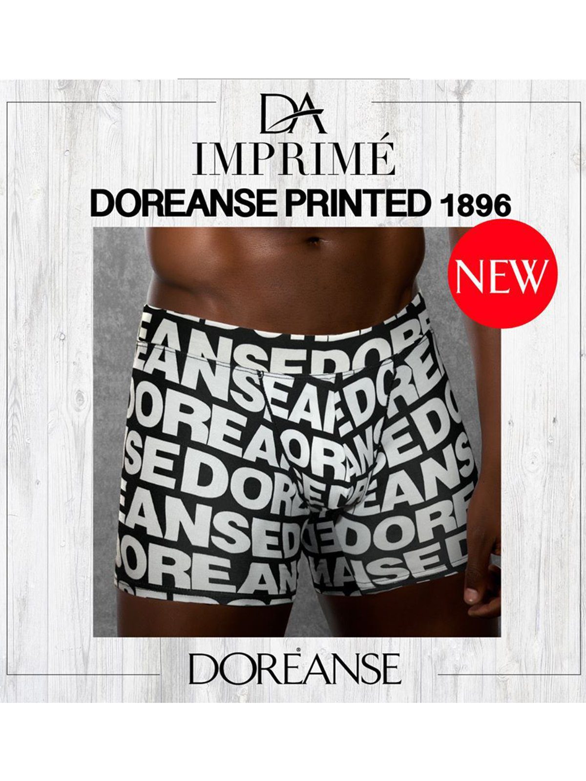 Doreanse Underwear Boxershorts Pants, Herren Boxer Hipster Männer DA1896 Imprime