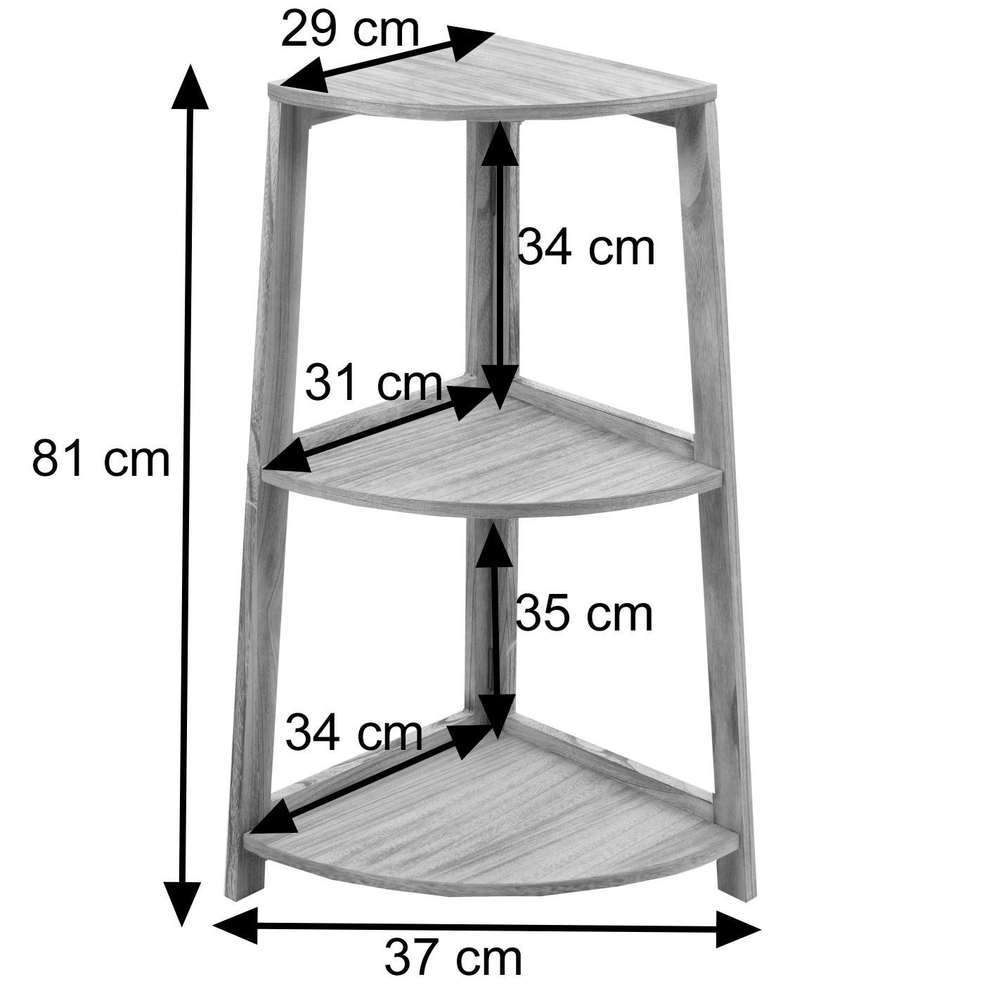 MCW Eckregal MCW-K44, Mit aus Fußbodenschonern naturbraun Kunststoff