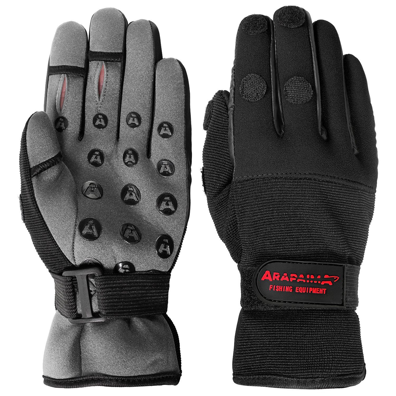 Handschuhe Arapaima Equipment Angeln Schwarz Angelhandschuhe Fishing wizard Neopren (Paar)