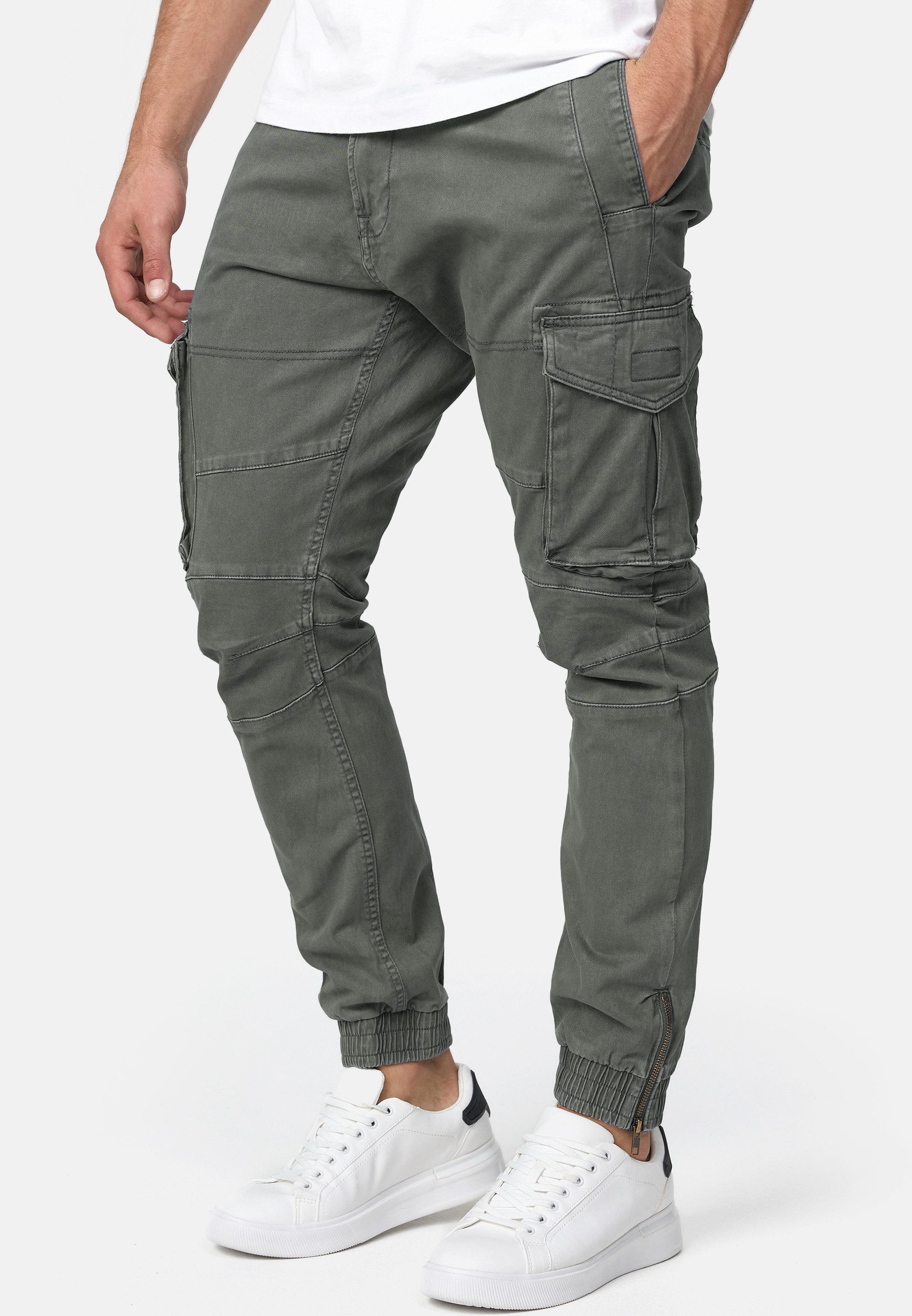 Indicode Cargohose Herren Alex Cargo Hose Herrenhose mit 6 praktischen Taschen