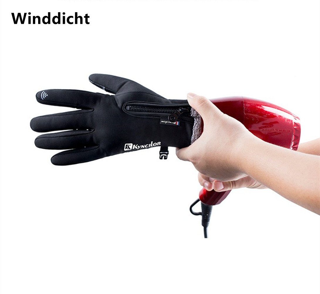 XDeer Fahrradhandschuhe Handschuhe Touchscreen Sporthandschuhe Schwarz2 Gloves Radfahren Winddichte Laufen Fahrrad Warme Gloves für Trekking rutschfeste Wandern
