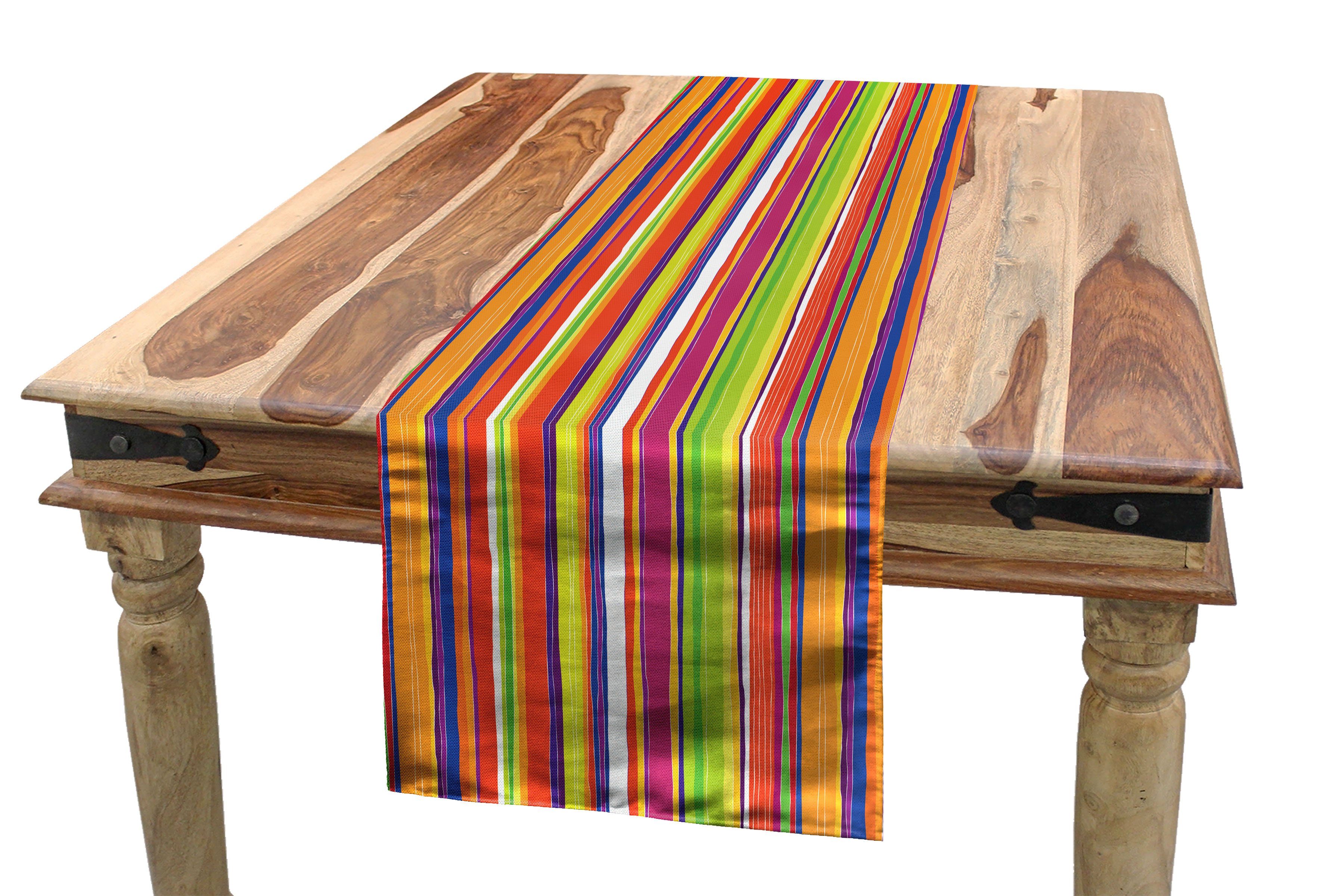 Abakuhaus Tischläufer Esszimmer Küche Rechteckiger Dekorativer Tischläufer, Streifen Barcode Artlinien