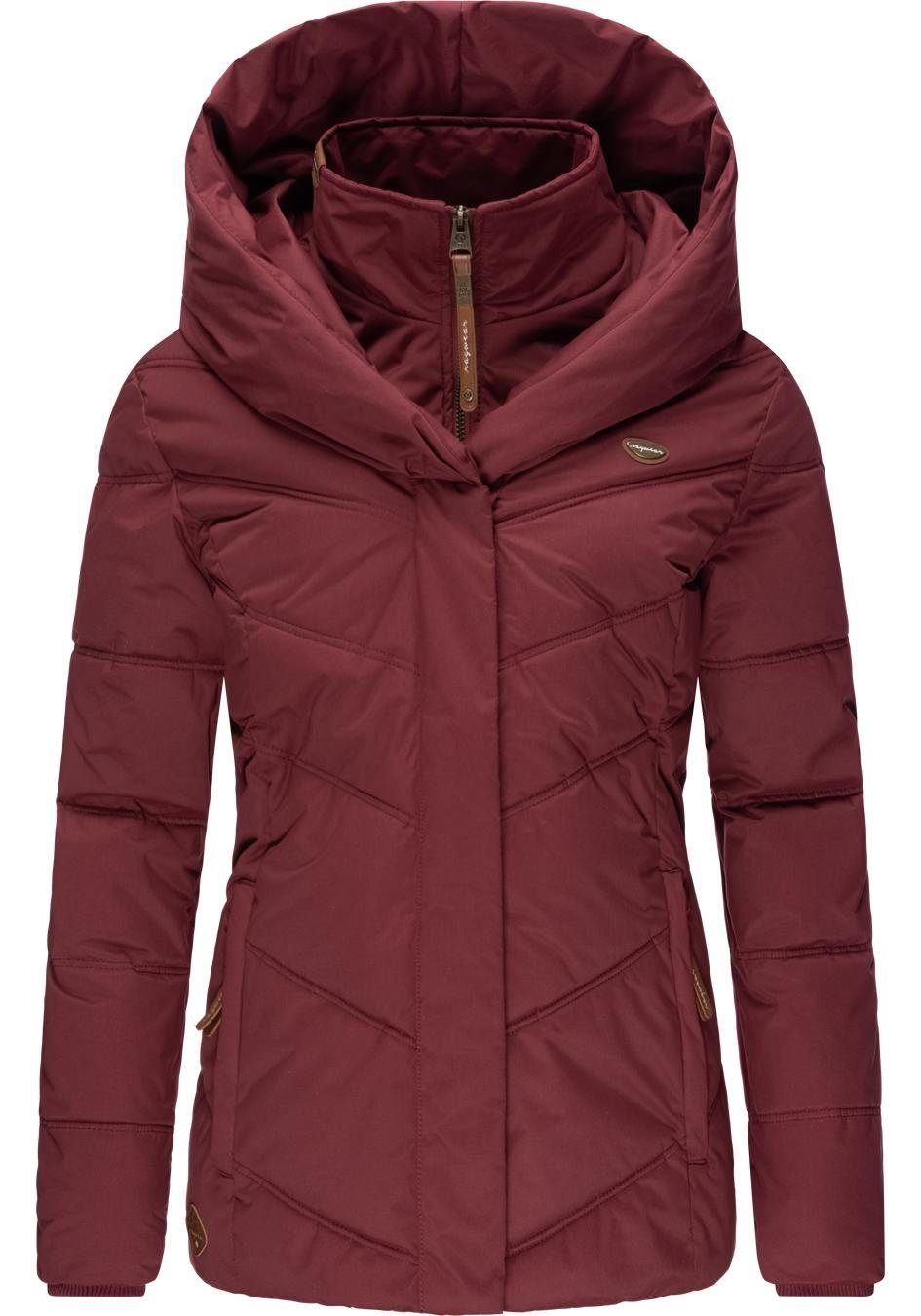 Top-Verkaufserfolg Kapuze V-Steppung Ragwear Intl. mit Natesa und Winterjacke stylische weinrot Anorak