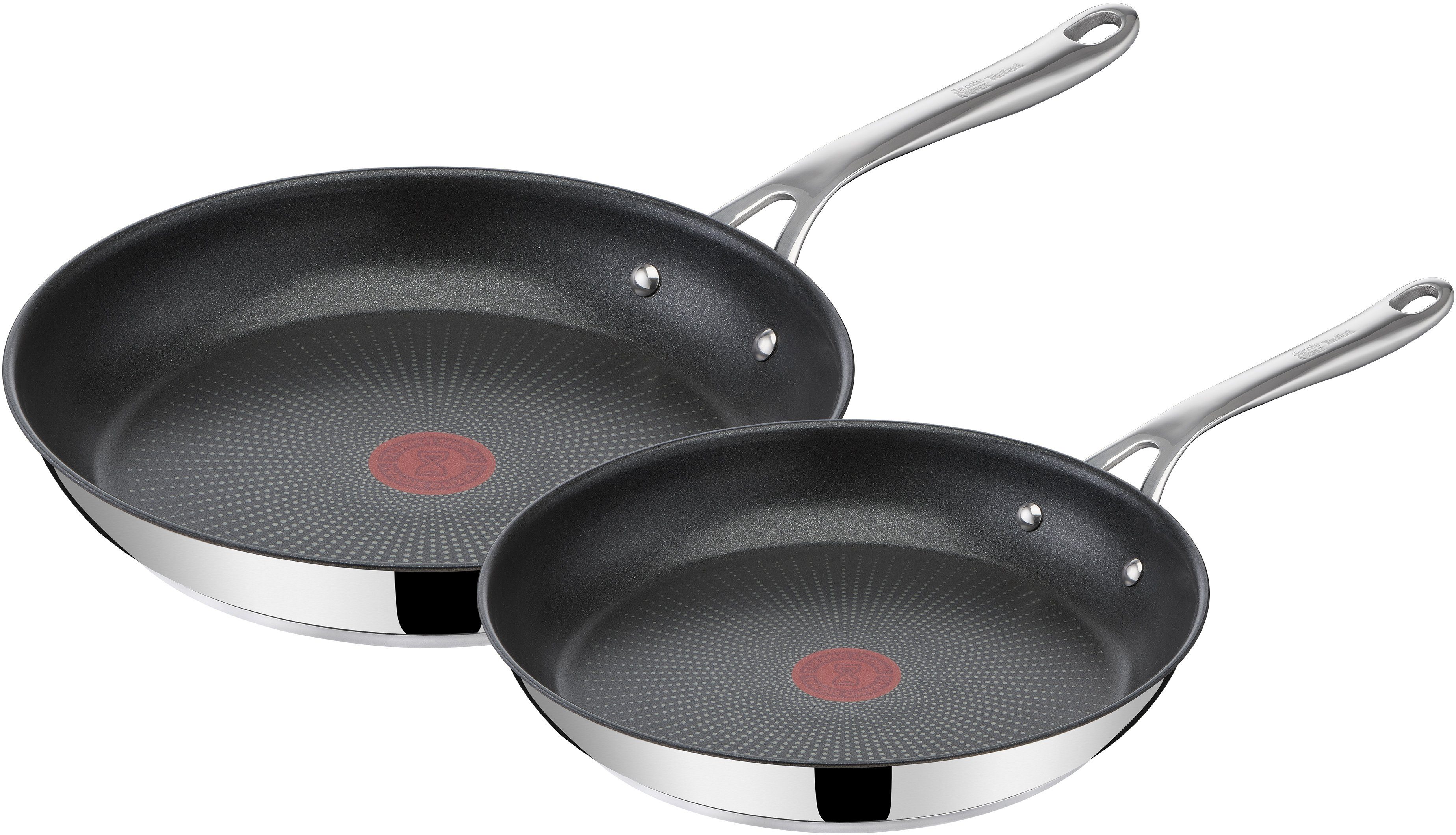 Edelstahl alle Jamie Oliver Edelstahl, Tefal Thermo-Signal, (2-tlg), Herdarten Set Direct, Pfannen-Set Antihaft, Cook's Induktion, aus