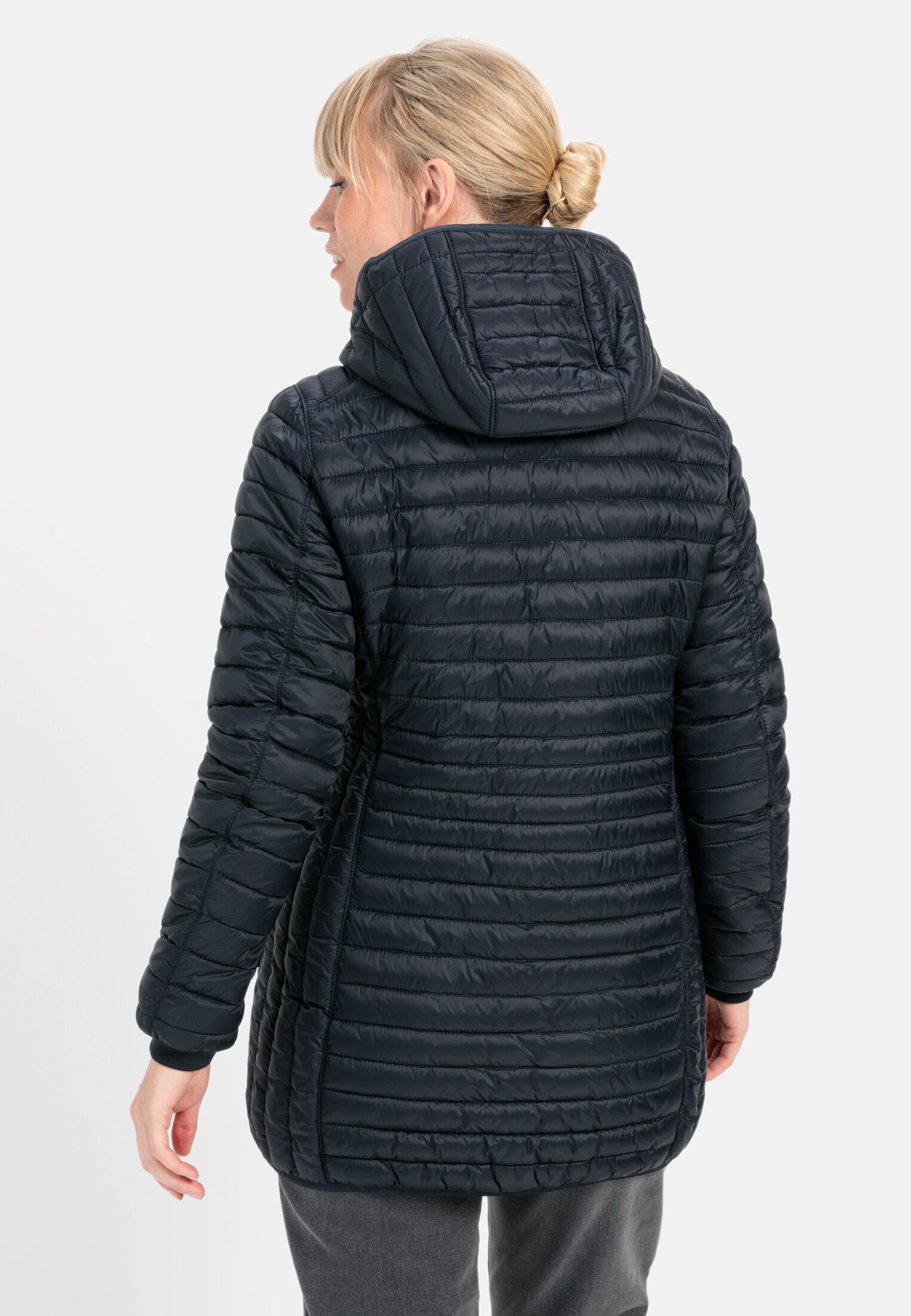 camel active Steppjacke aus recyceltem Polyamid Langarm Markenlogo