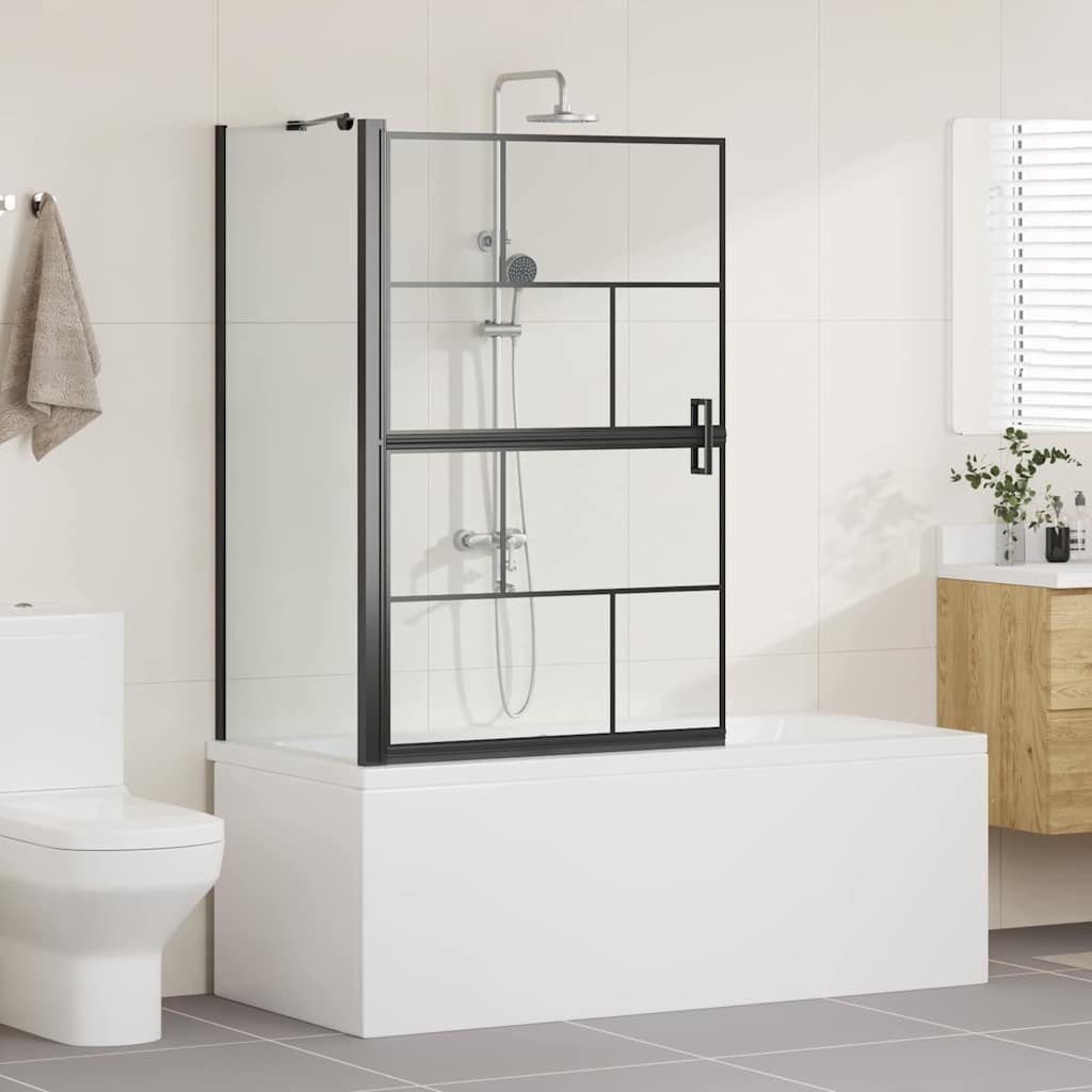 vidaXL Duschwand Bad-Duschschirm Schwarz und Transparent 80 x 68 x 128 cm, (1 tlg)