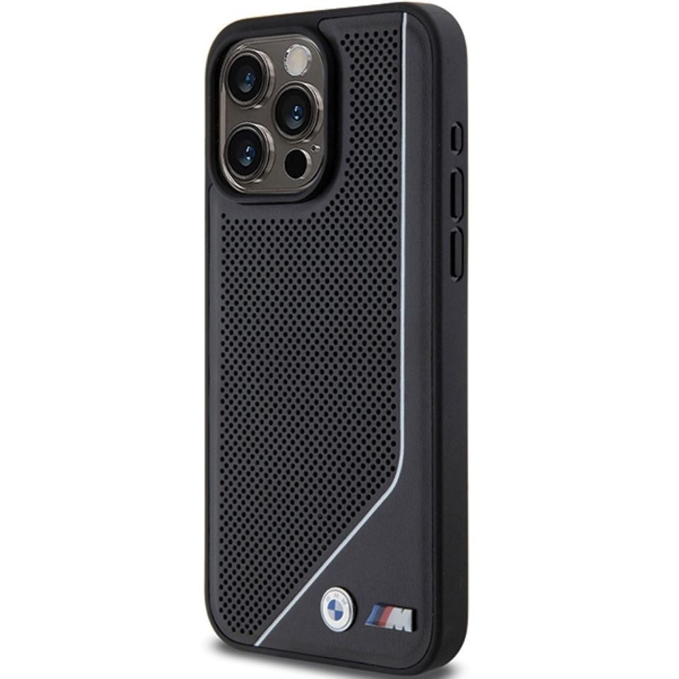 BMW Handyhülle Hardcase iPhone 15 Pro Max MagSafe schwarz Logo Metall 6,7 Zoll, Kantenschutz