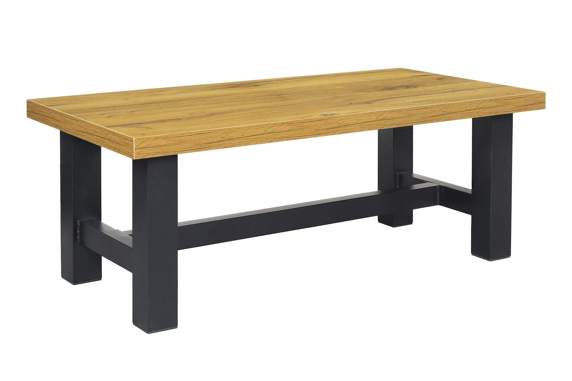 DUBI Möbel Couchtisch Kaffeetisch LUNO (1 Tisch), schweres 4-Fuß, Metallgestell, Holztischplatte aus MDF