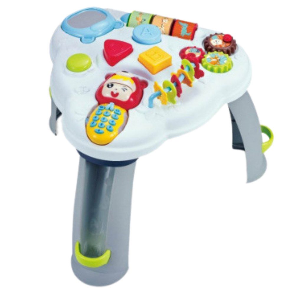 LEAN TOYS Spieltisch Lerntisch Aktivitätstisch Motorikspielzeug, (Spar-Set, 1-tlg), Interaktives Telefon, Licht & Melodien, Motorikspiele