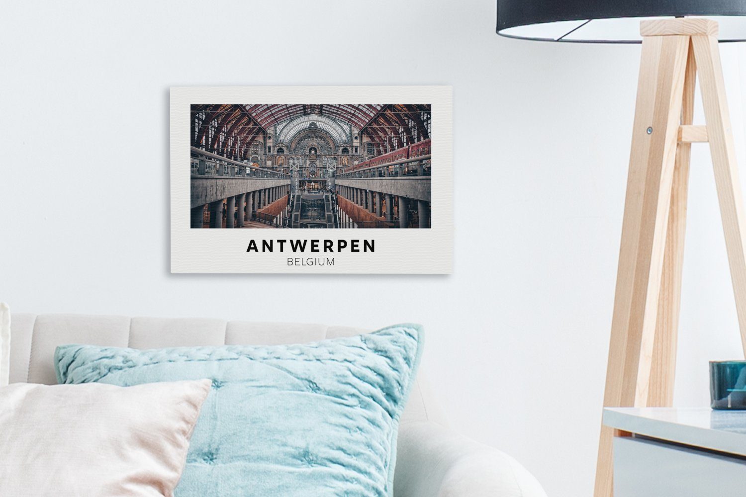 OneMillionCanvasses® Leinwandbild Antwerpen St), (1 - Aufhängefertig, 30x20 - Belgien Leinwandbilder, cm Architektur, Wandbild Wanddeko