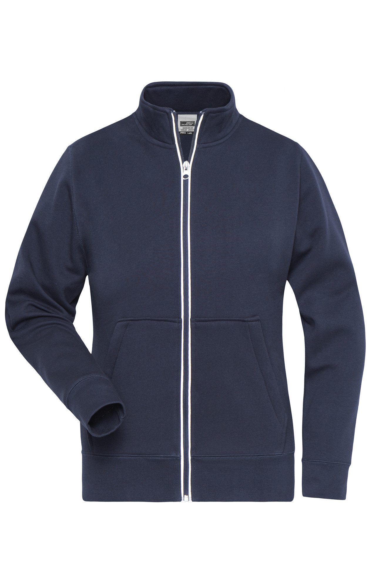 James & Nicholson Sweatjacke Leicht taillierte Damen Doppeljacke im Materialmix JN1809 Innen warmer Fleece, außen angenehmer Baumwoll-Jersey