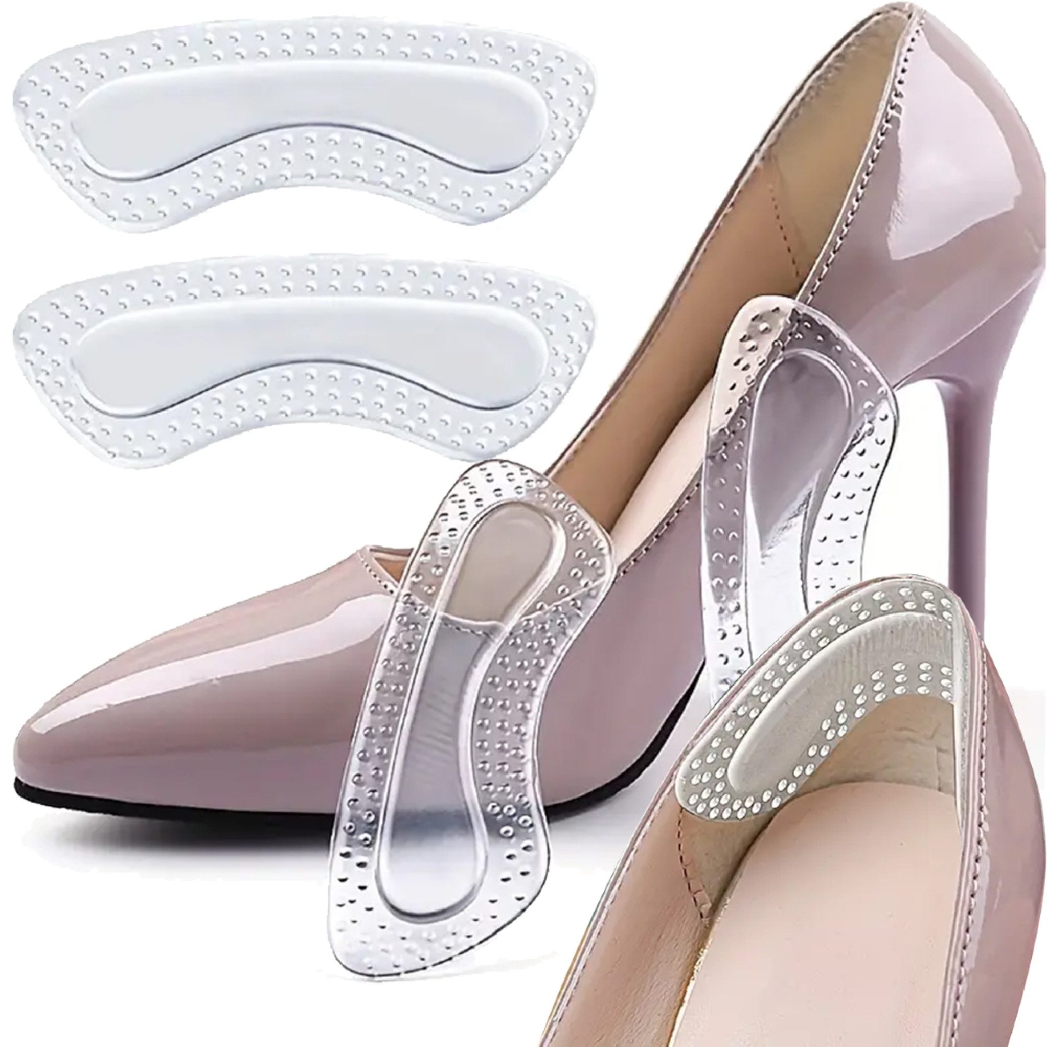 Realb2b Fersenpolster Gel Selbstklebende Blasen Gel-Fersenkappen für mehr Komfort und Halt. (Universelles Schuhzubehör für Komfort und Schutz., 2-tlg., Enthält 1 Paar Gel-Fersenkappen für optimalen Tragekomfort), Schützt vor Blasen, Druckstellen und Scheu