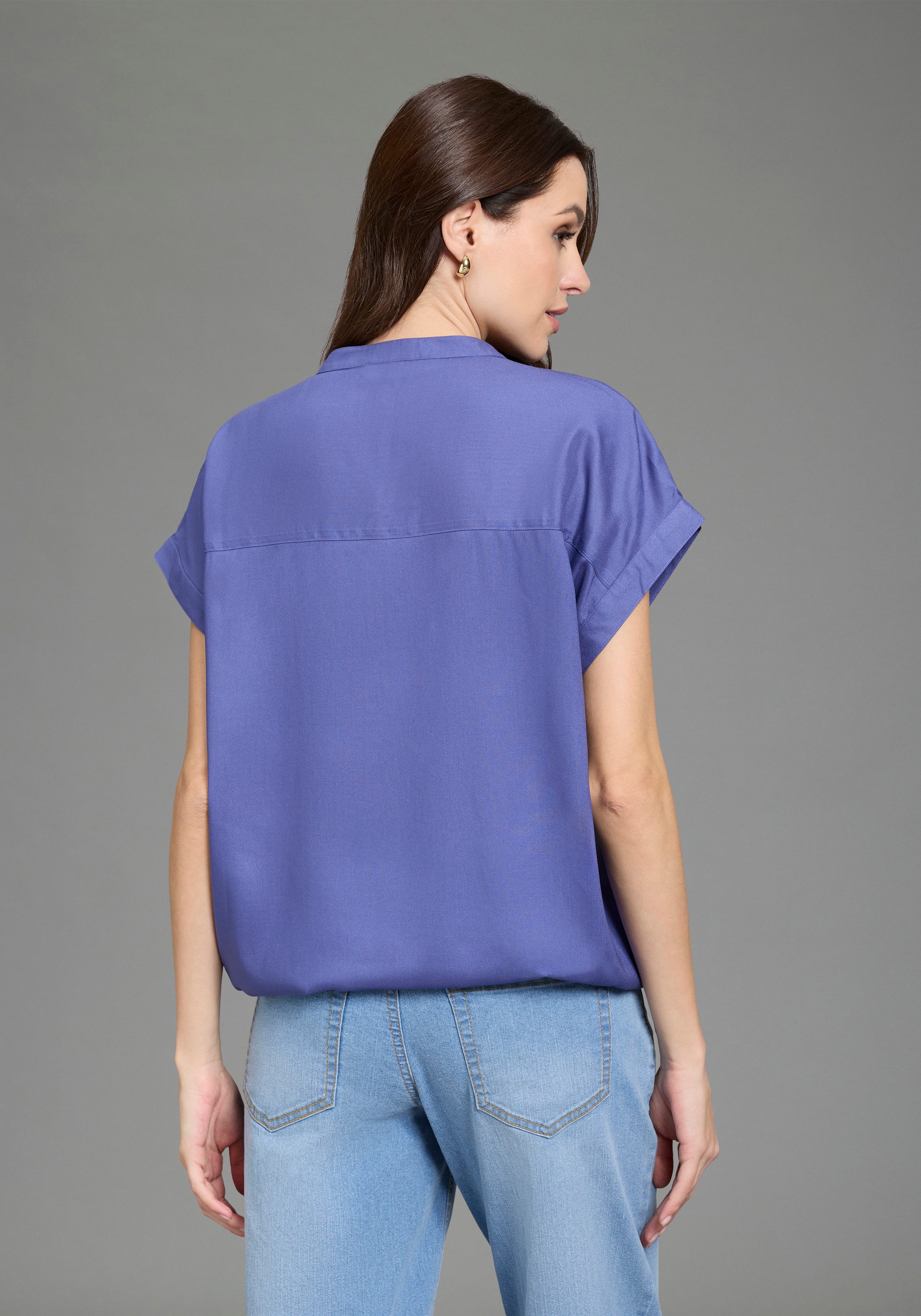 Boysen's Hemdbluse im Oversized-Style mit Ballonsaum günstig online kaufen