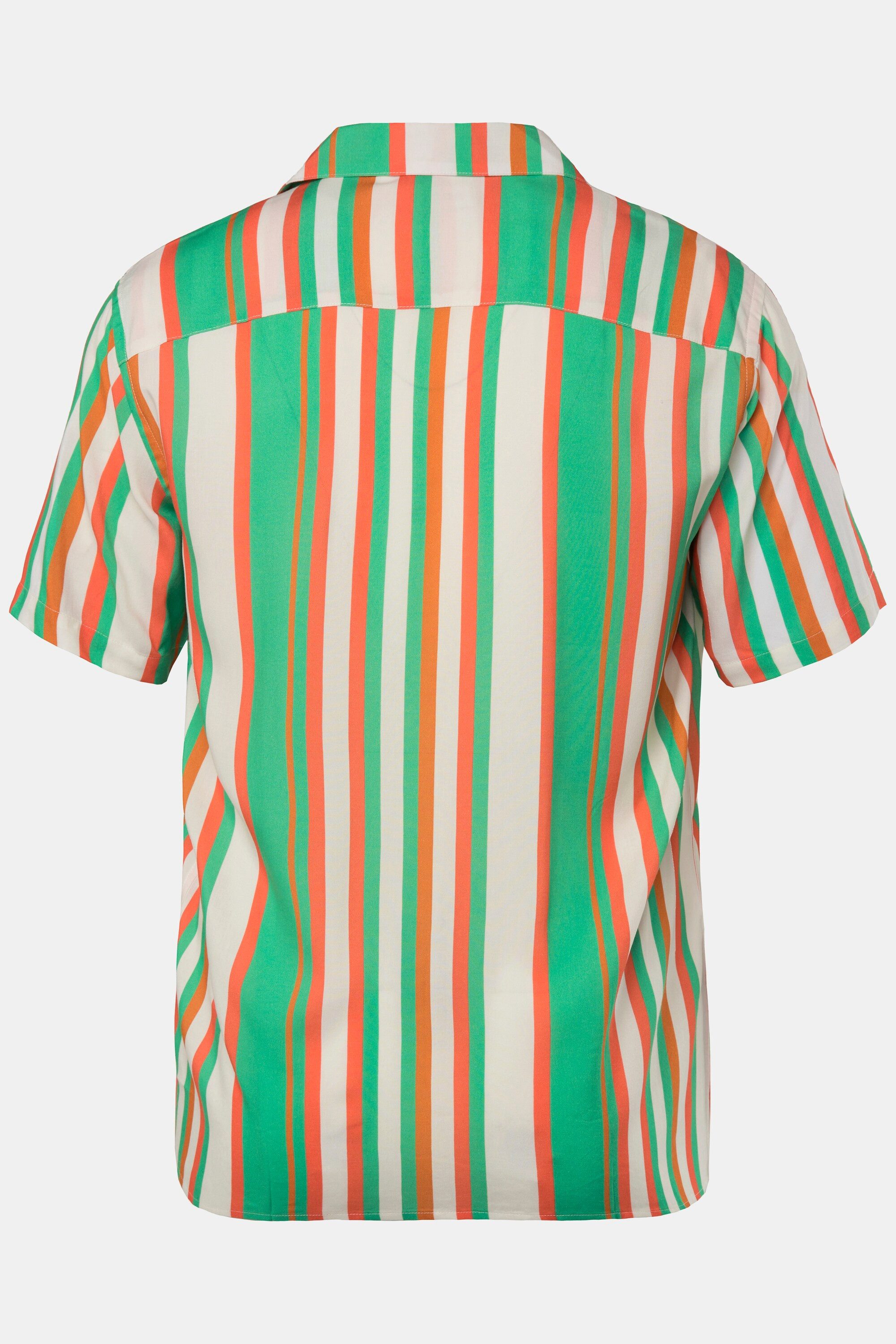 Men Plus Kurzarmhemd Streifenhemd Halbarm Cuba-Kragen