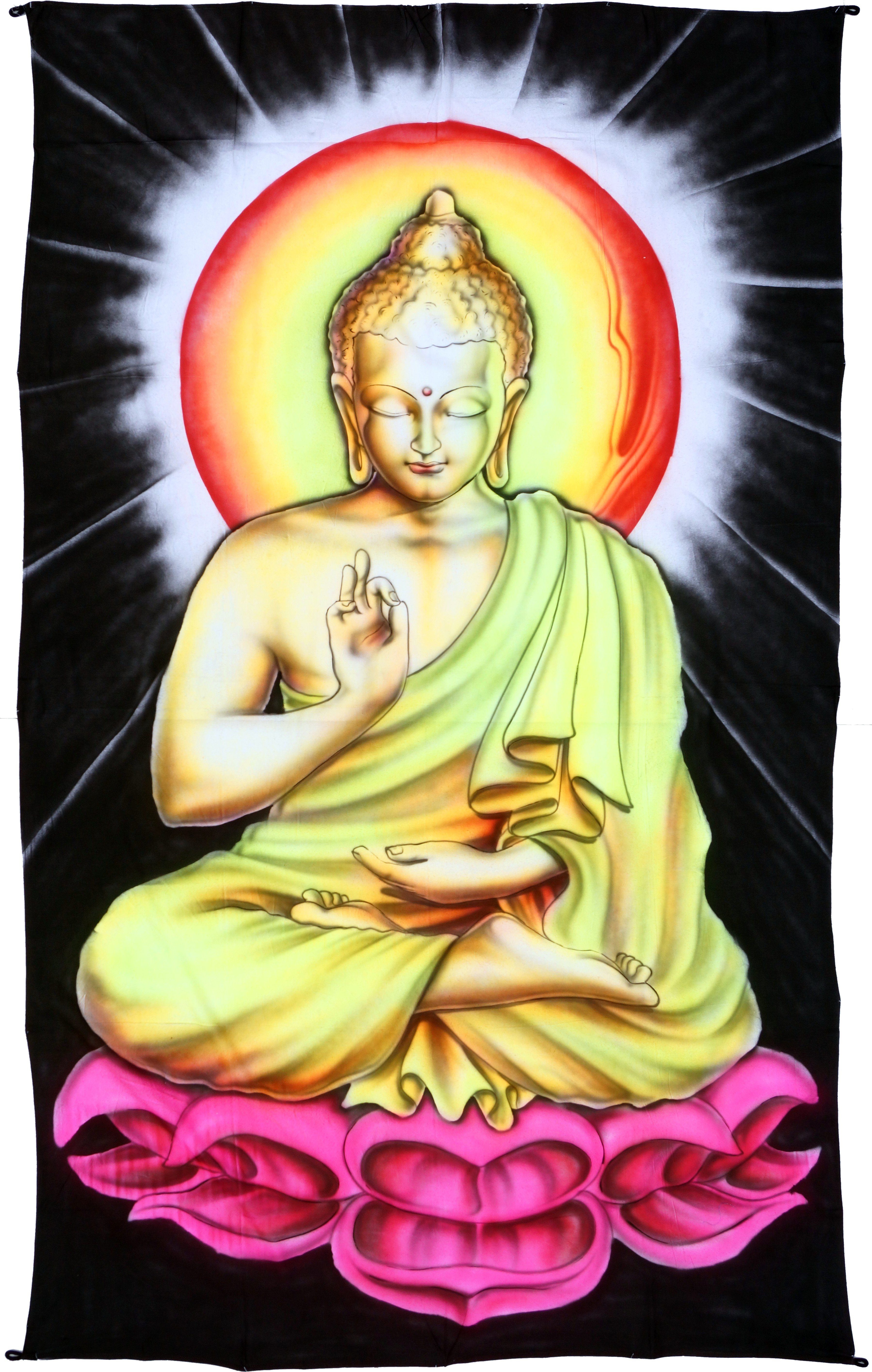Guru-Shop Wandteppich Goa Wandtuch, UV Schwarzlicht Wandbehang,.., Höhe: 200 mm