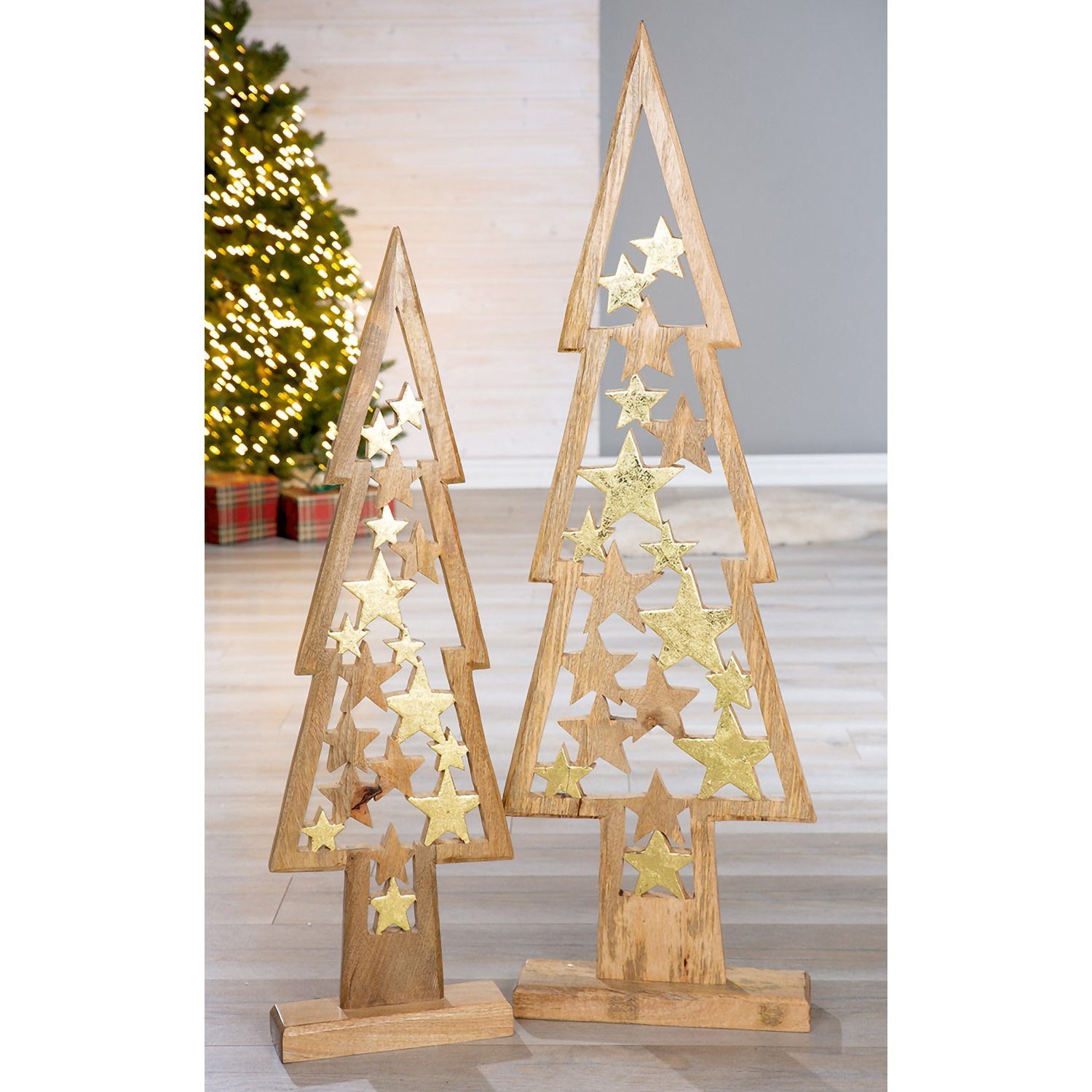 - H. 32cm Weihnachtsbaum - GILDE GILDE B. 108cm Künstlicher x goldfarben-naturfarben Baum Star